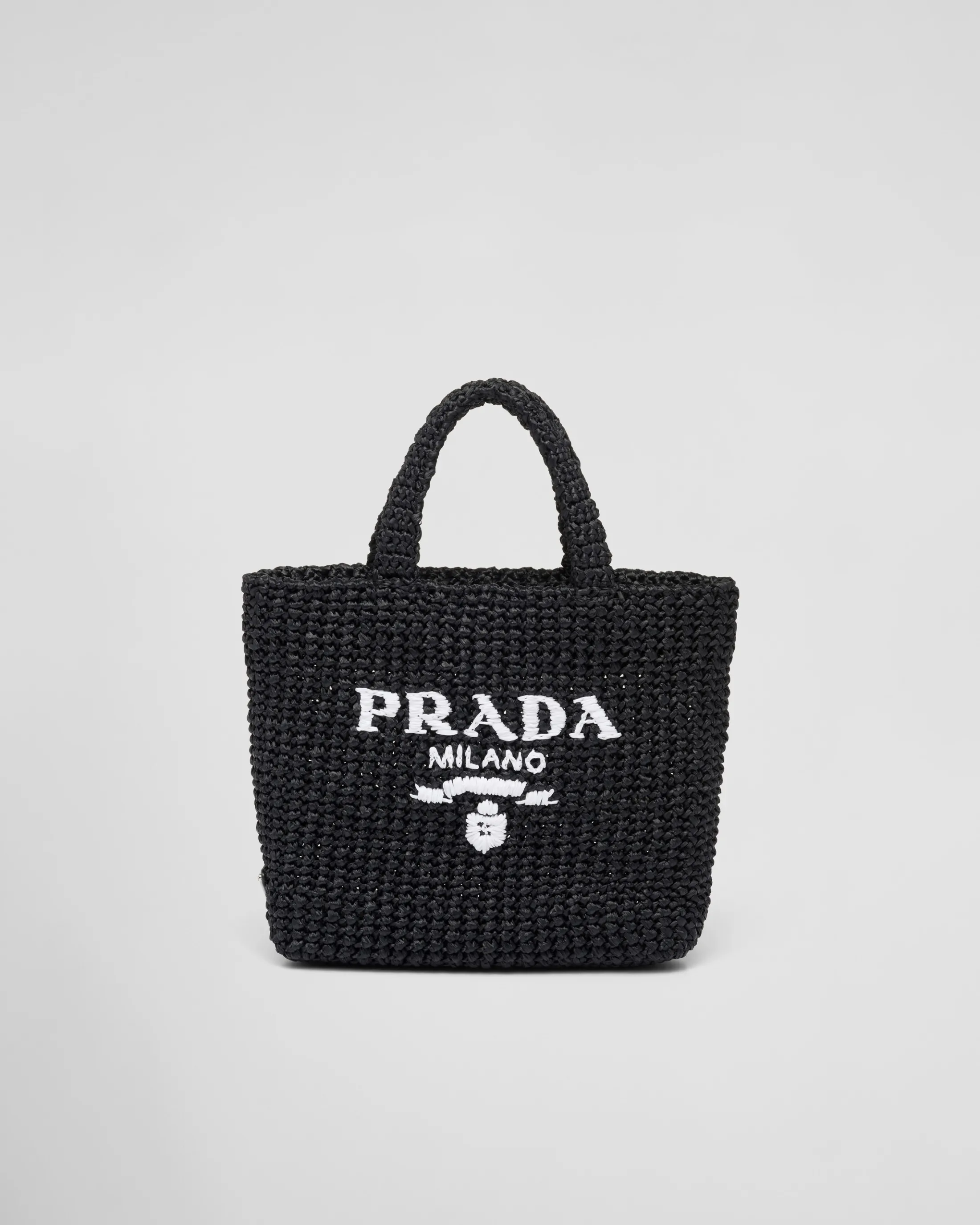 Prada Small crochet tote bag Black Sale