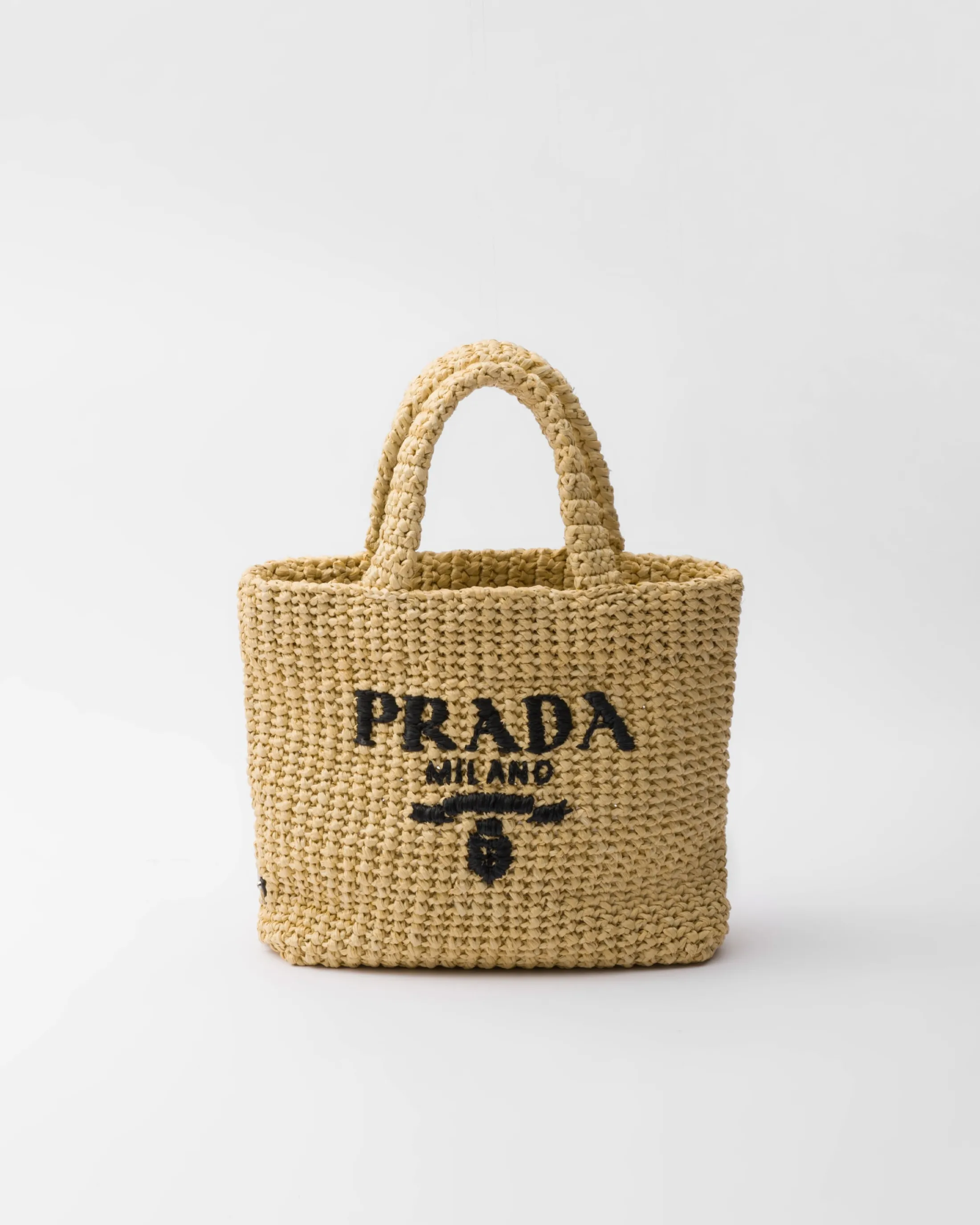 Prada Small crochet tote bag Natural Flash Sale