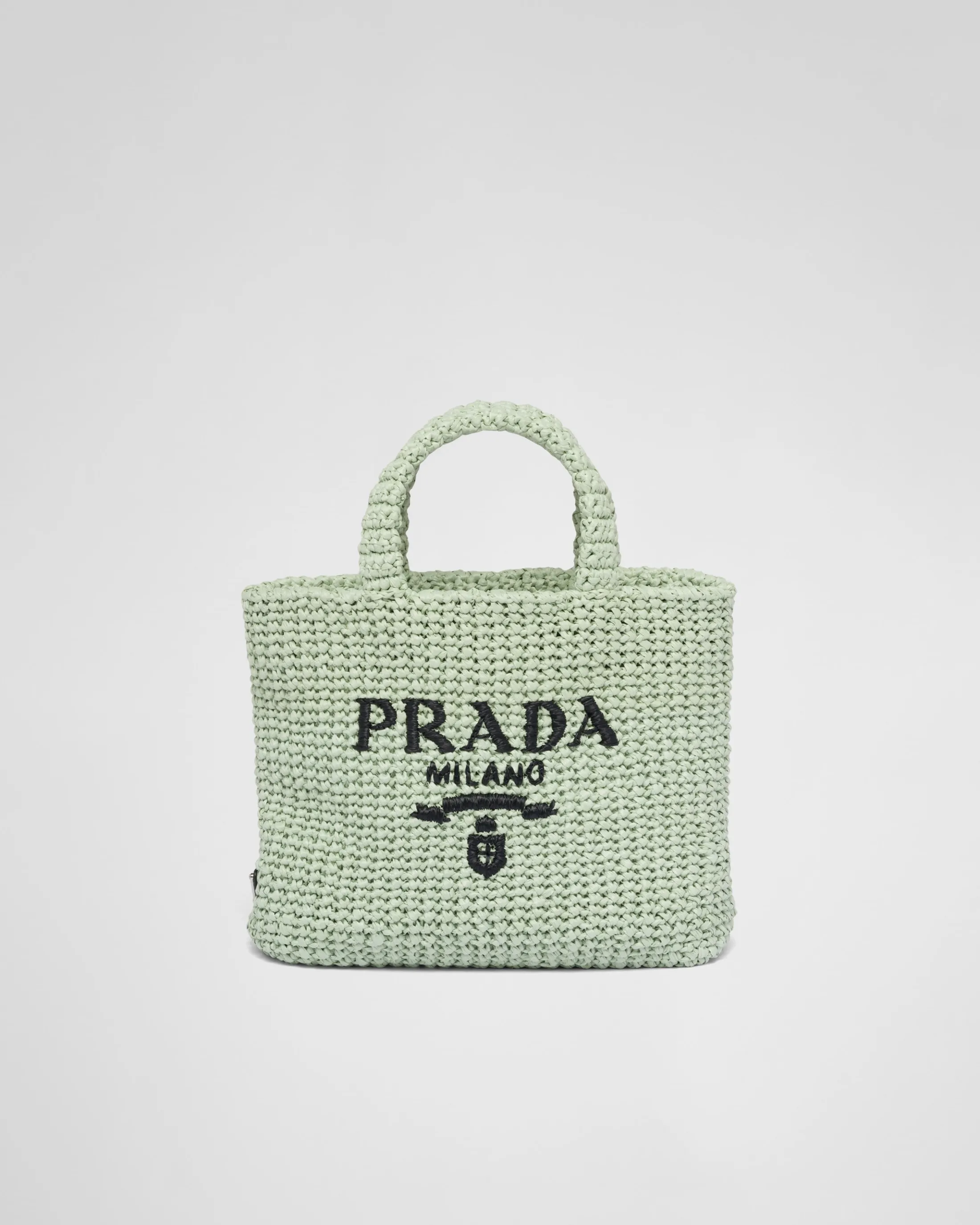 Prada Small crochet tote bag Aqua Sale