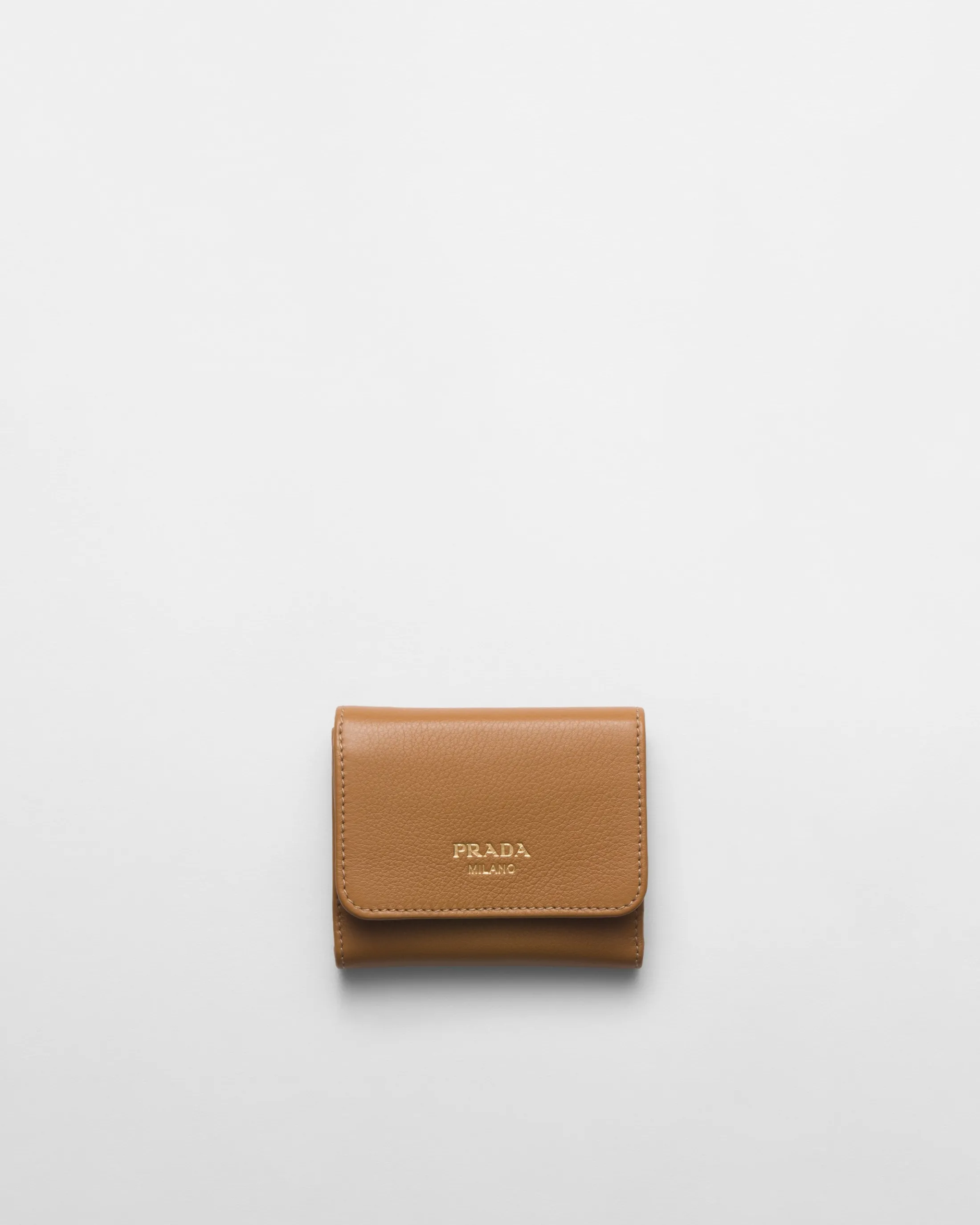 Prada Small leather wallet Caramel Discount