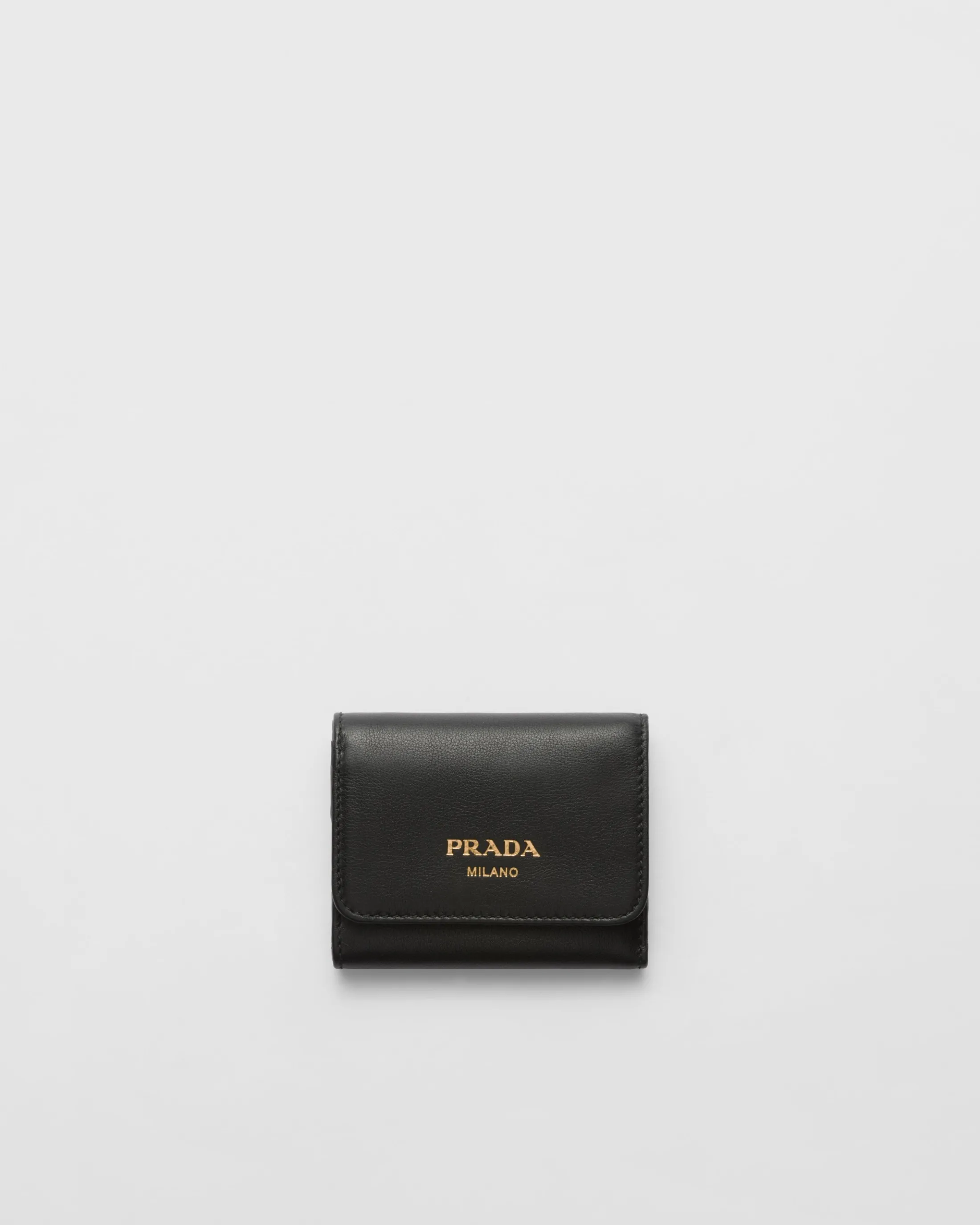 Prada Small leather wallet Black Best Sale