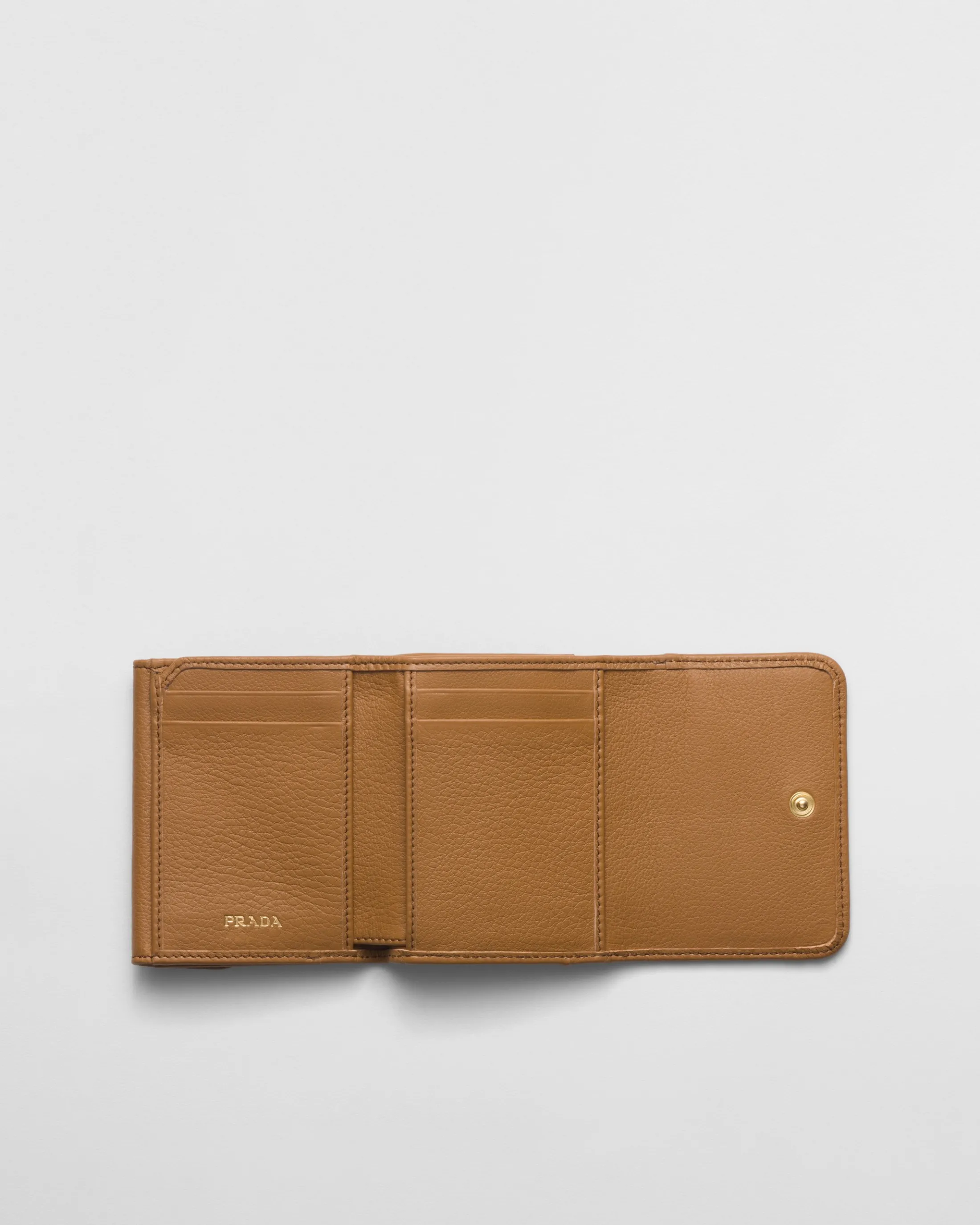 Prada Small leather wallet Caramel Discount