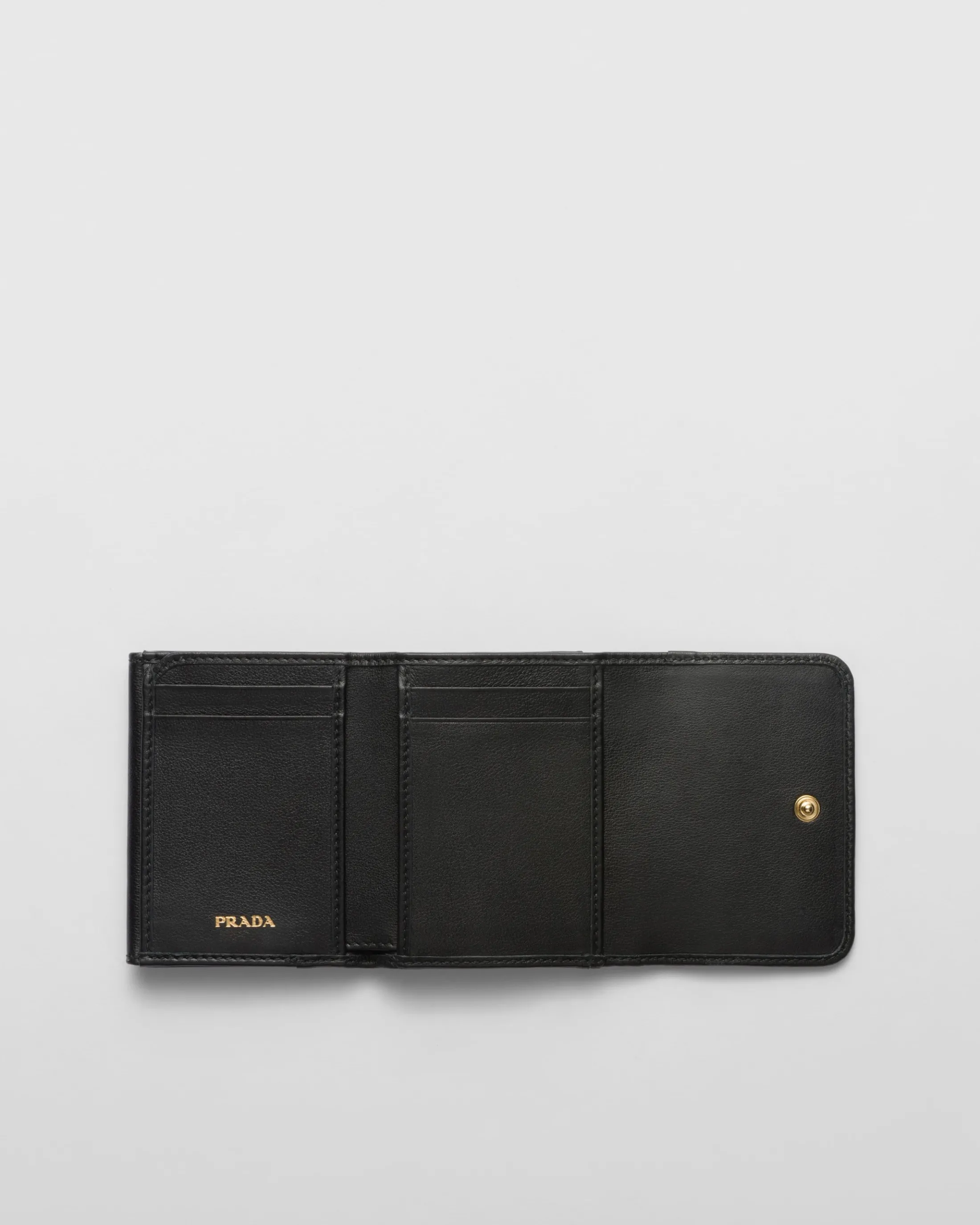 Prada Small leather wallet Black Best Sale