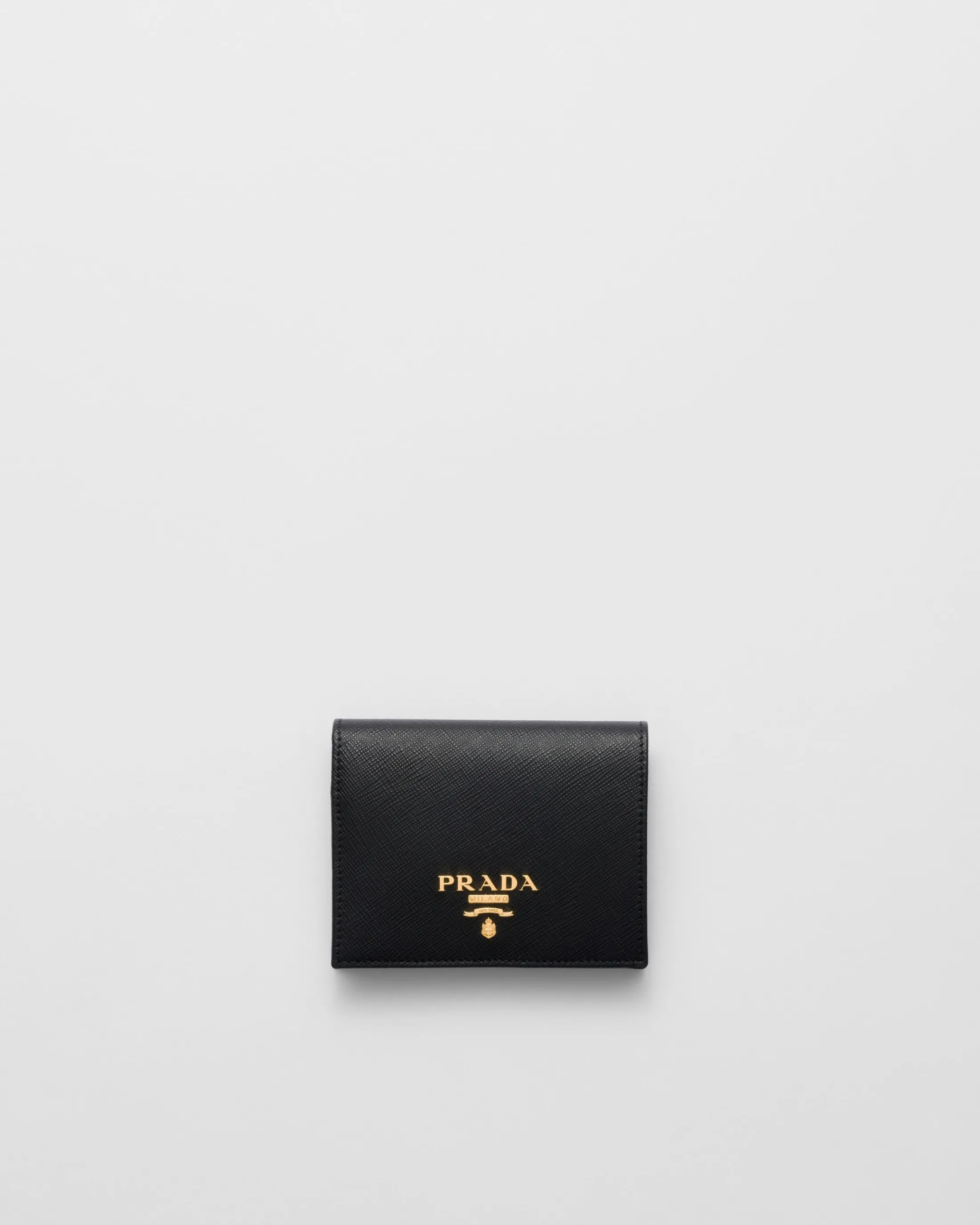 Prada Small Saffiano Leather Wallet Black/hibiscus Shop