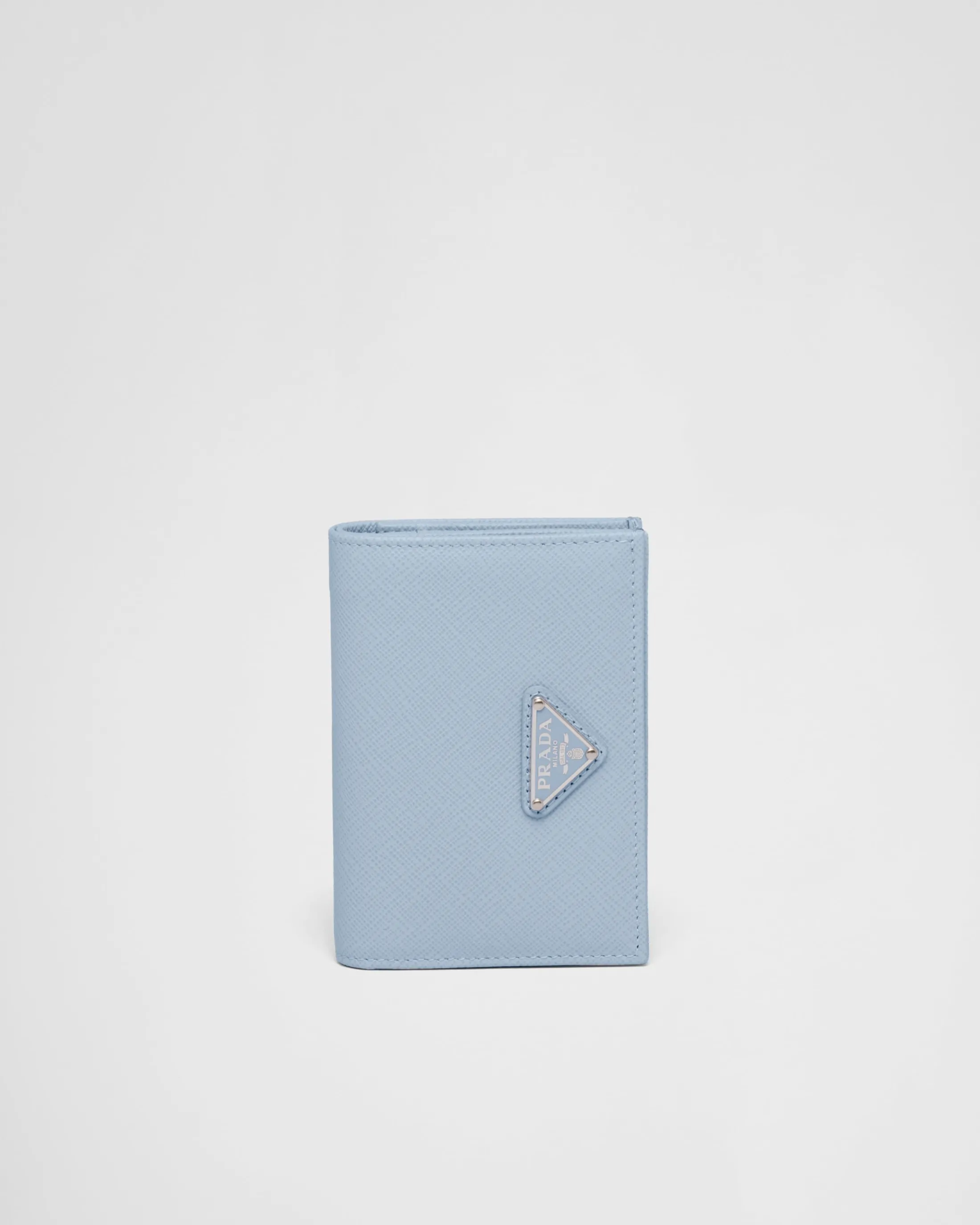 Prada Small Saffiano Leather Wallet Paleblue Fashion