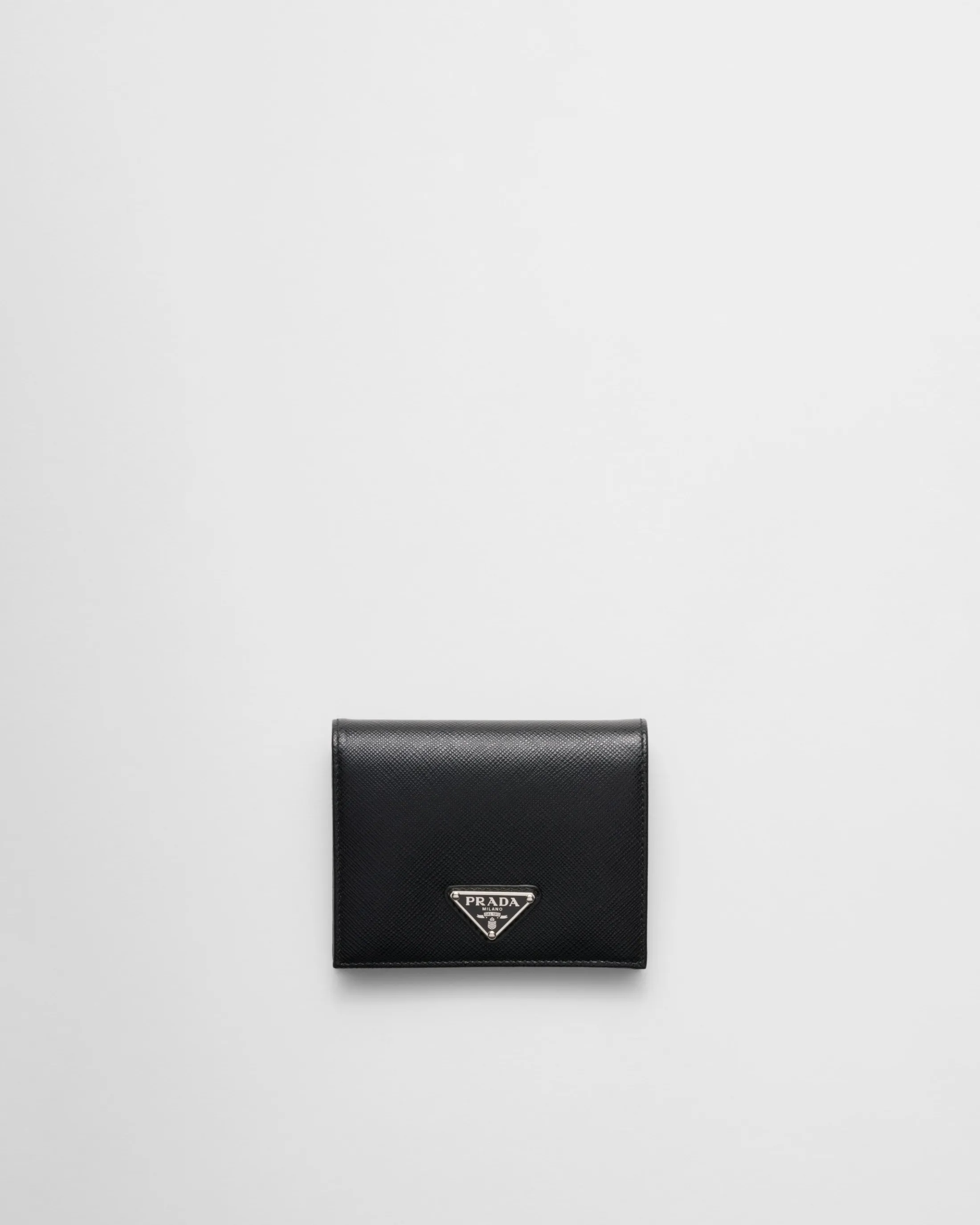 Prada Small Saffiano Leather Wallet Black Flash Sale