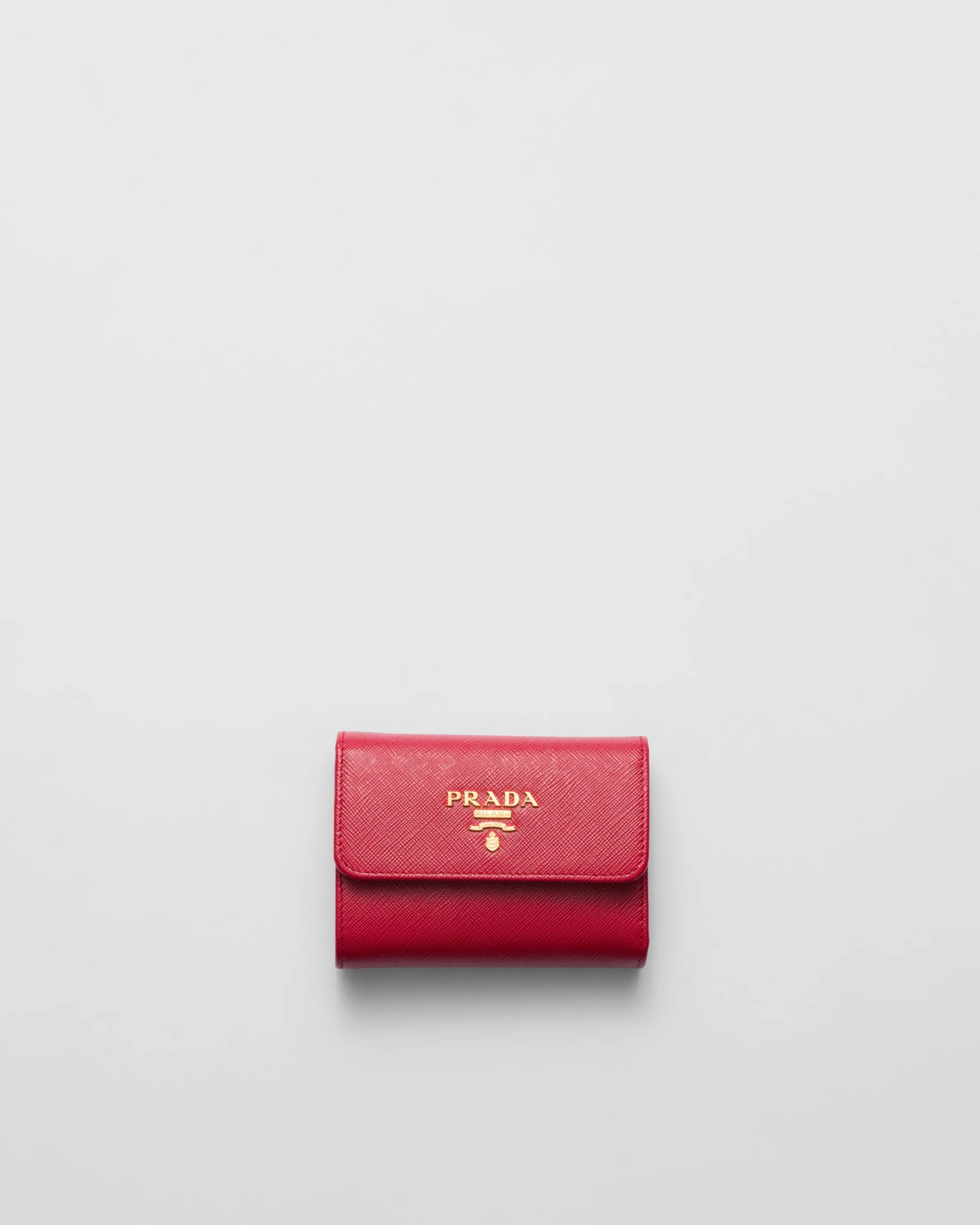 Prada Small Saffiano Leather Wallet Fieryred Flash Sale