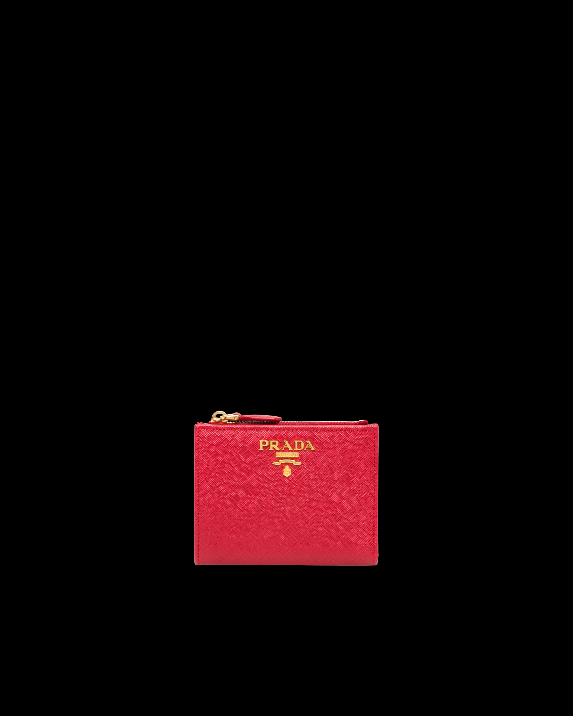 Prada Small Saffiano Leather Wallet Fieryred Hot