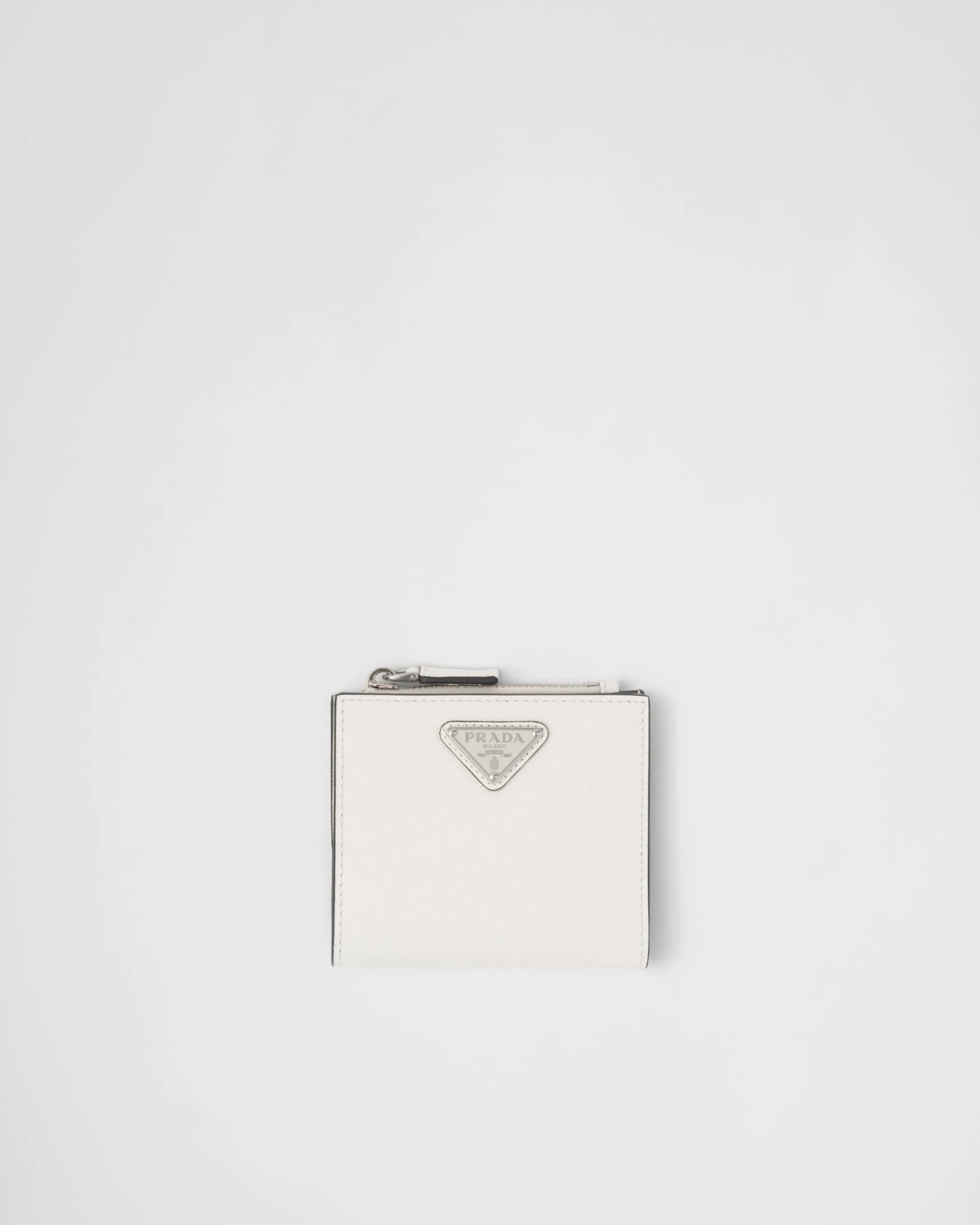 Prada Small Saffiano leather wallet White Best Sale