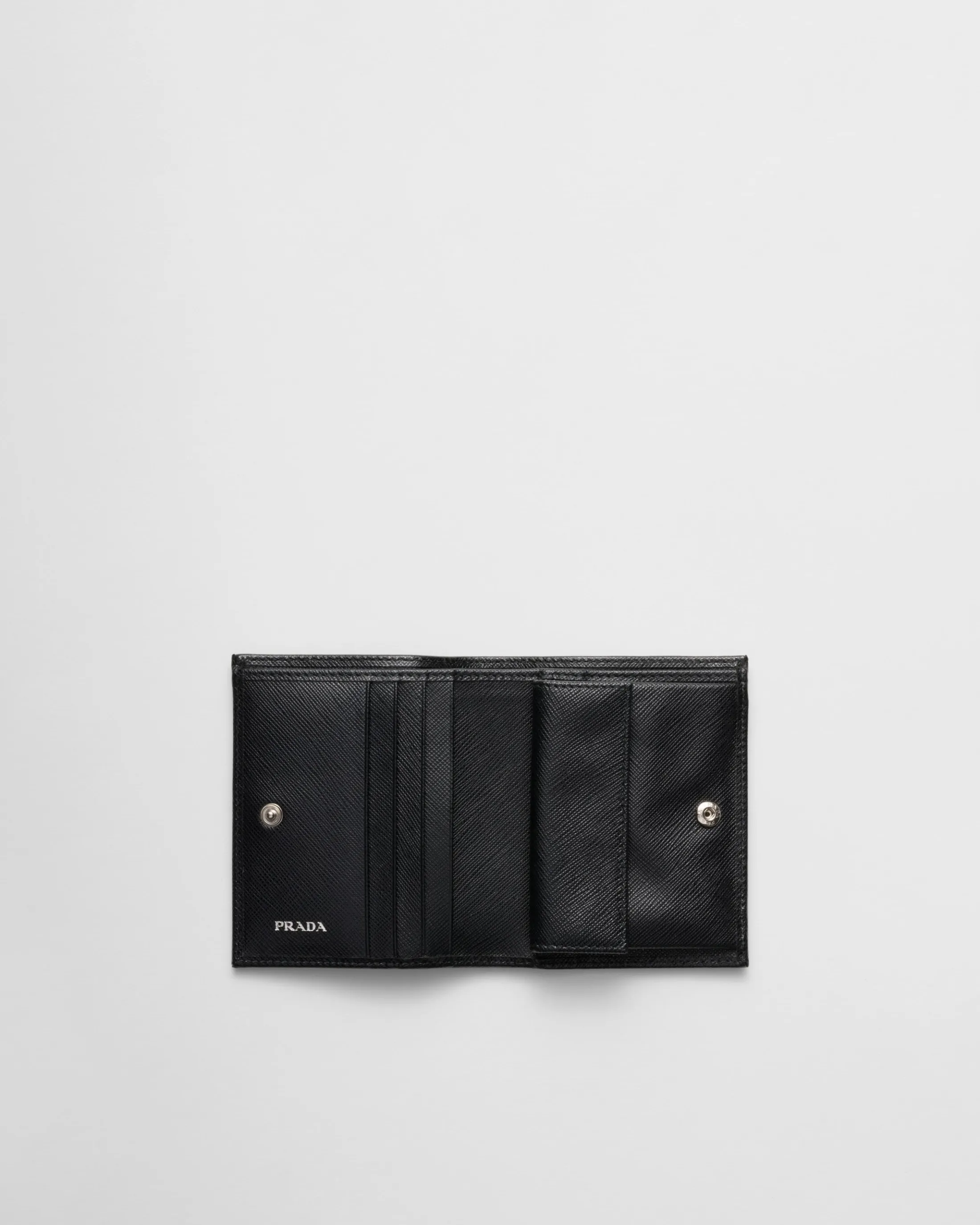 Prada Small Saffiano Leather Wallet Black Flash Sale