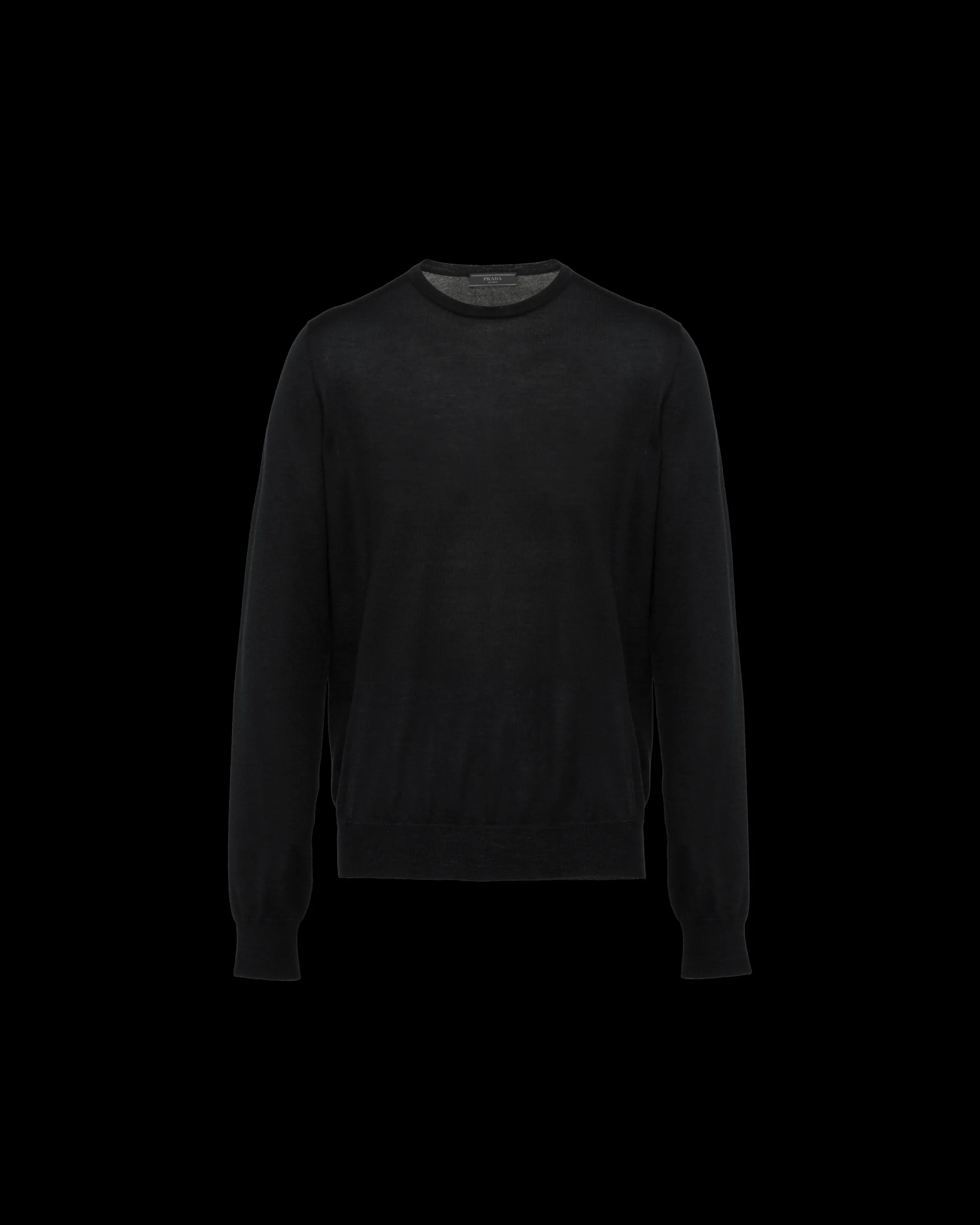 Prada Soft Cashmere Crew-Neck Sweater Black Best Sale