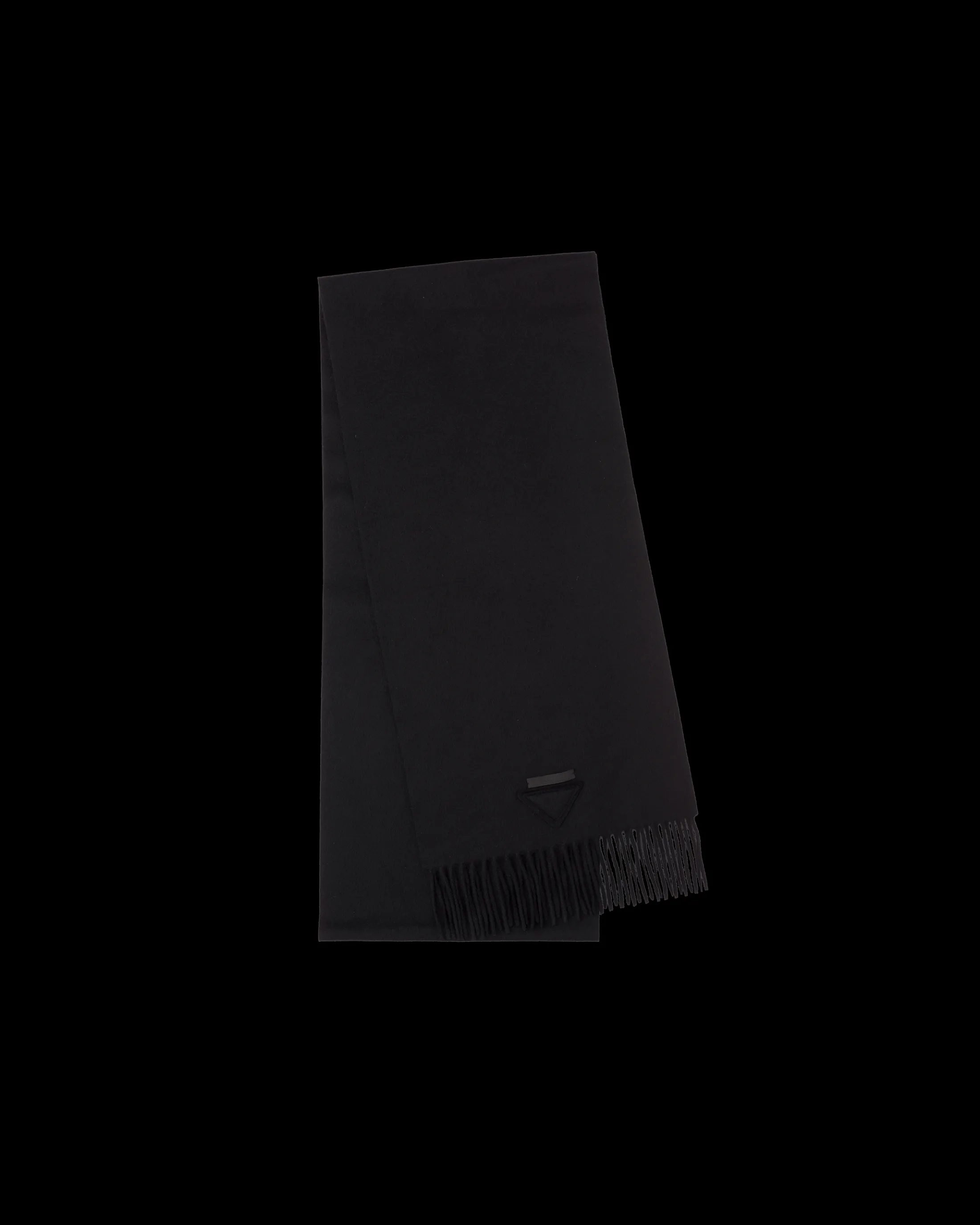 Prada Solid color cashmere scarf Black Store