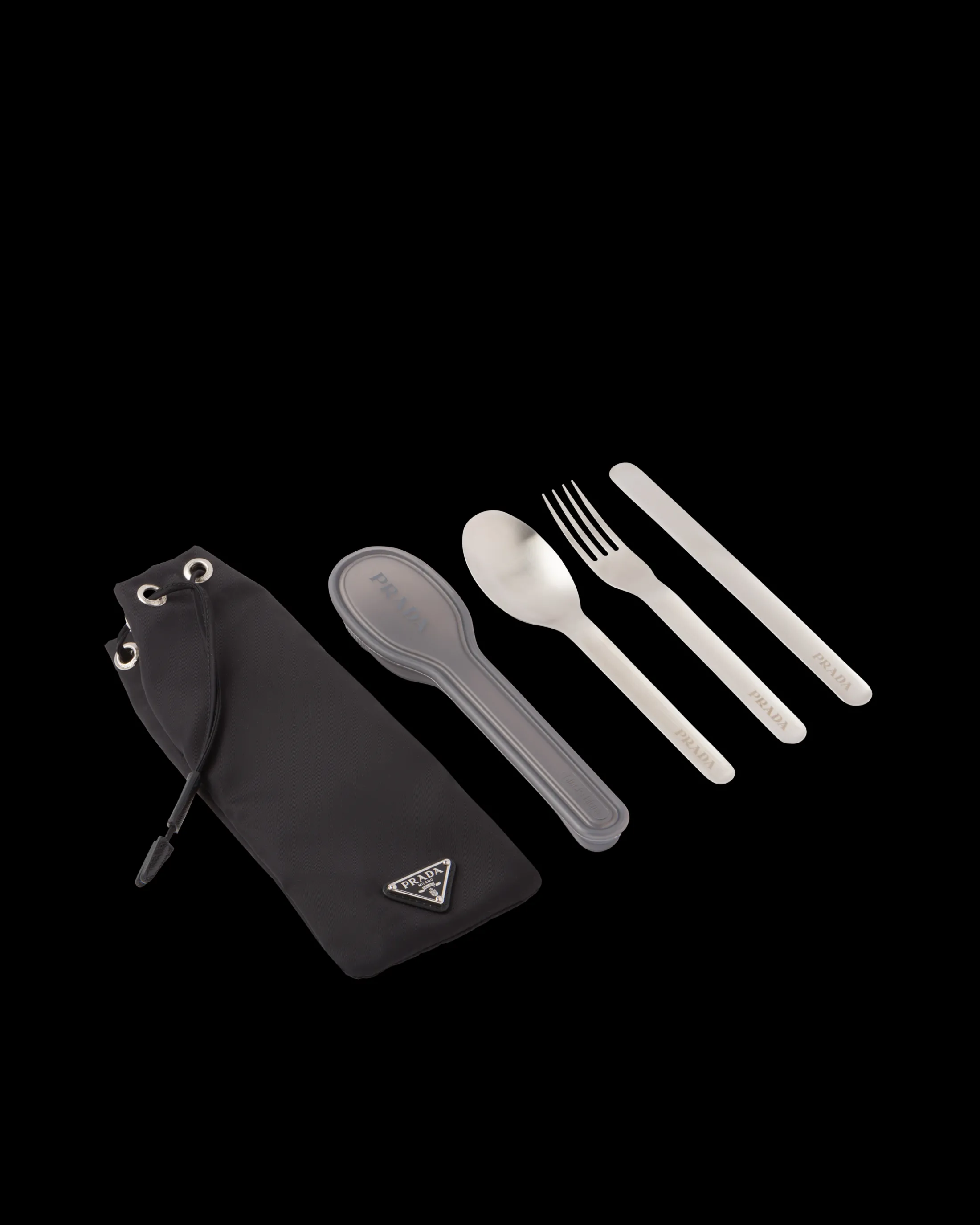 Prada Stainless steel cutlery set Black Outlet