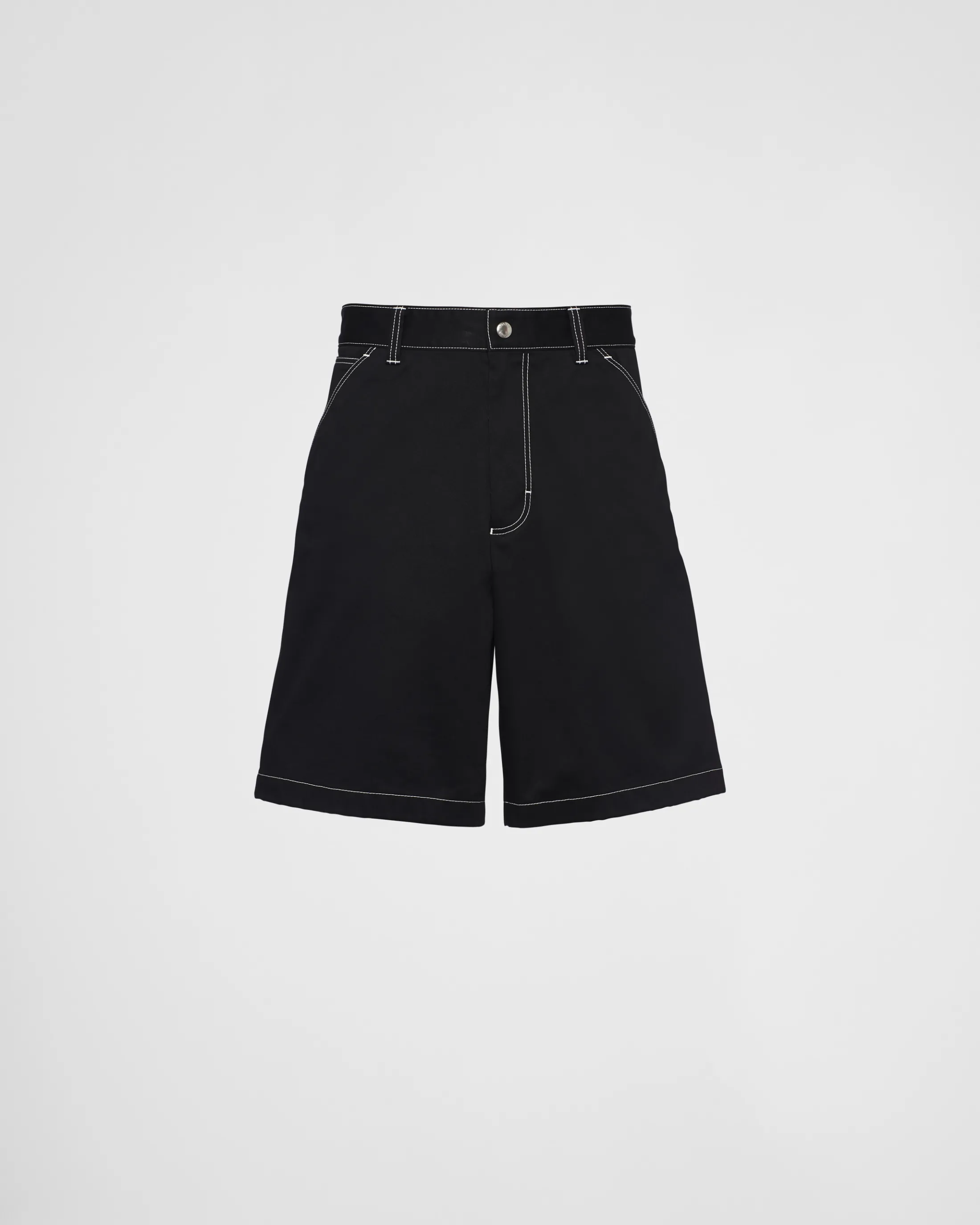 Prada Stretch cotton Bermudas Black Best Sale