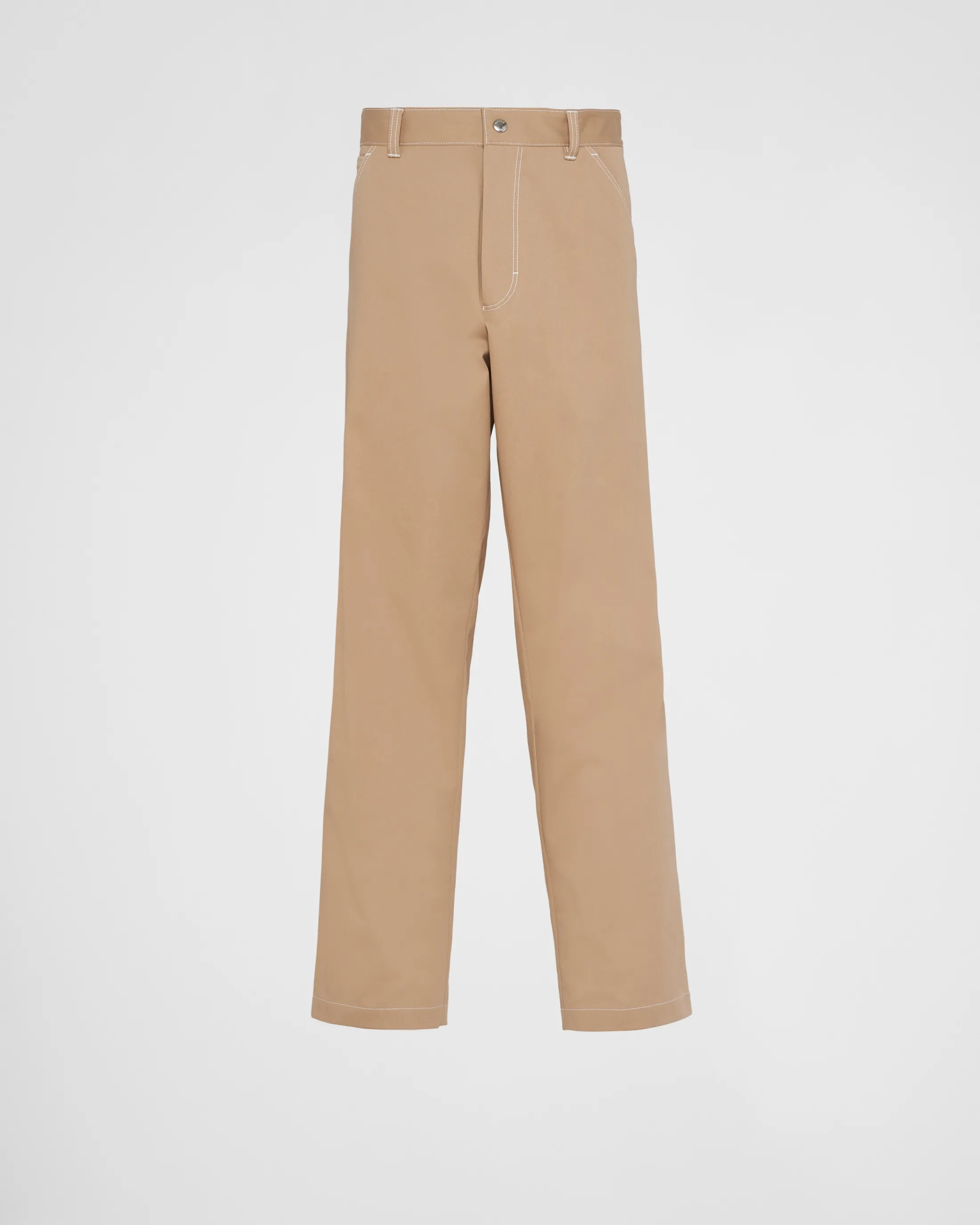 Prada Stretch cotton pants Khaki Flash Sale