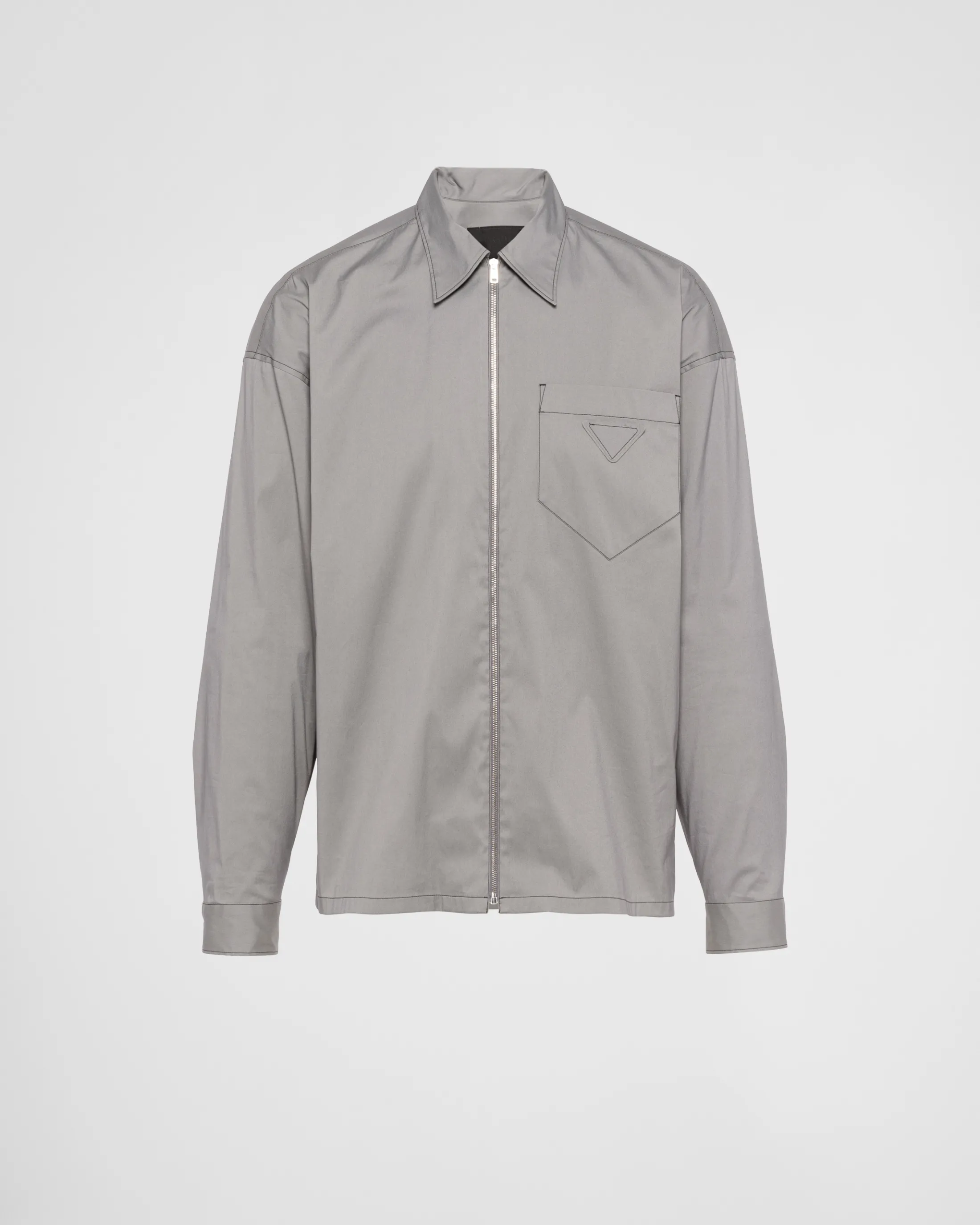 Prada Stretch cotton shirt Steel/black Hot