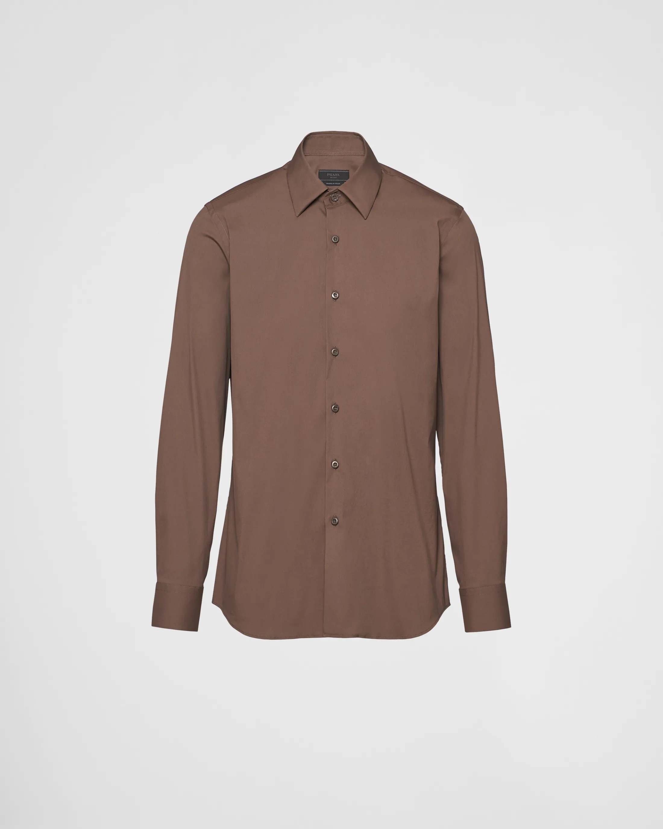 Prada Stretch cotton shirt Barkbrown Outlet