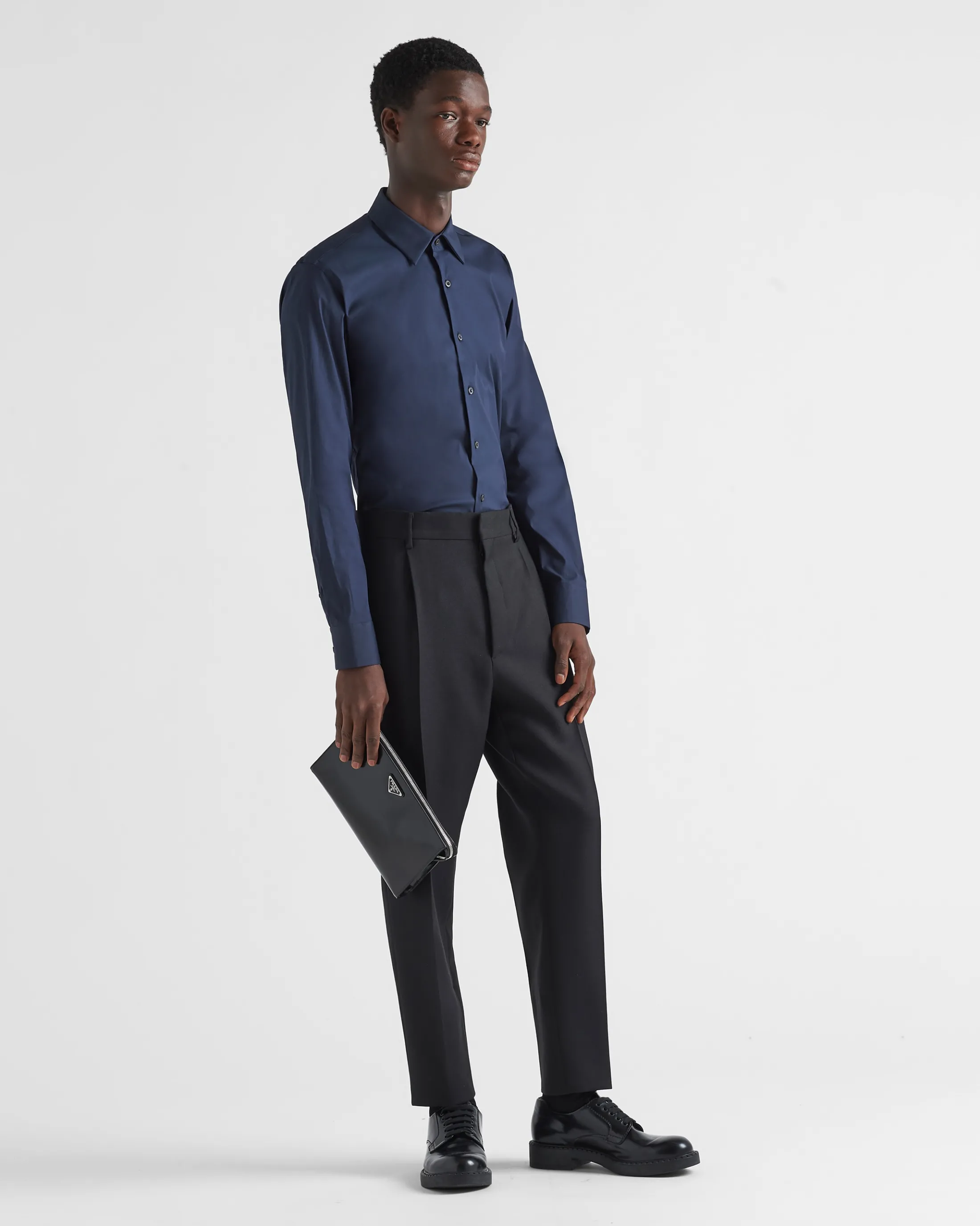 Prada Stretch cotton shirt Navy Shop