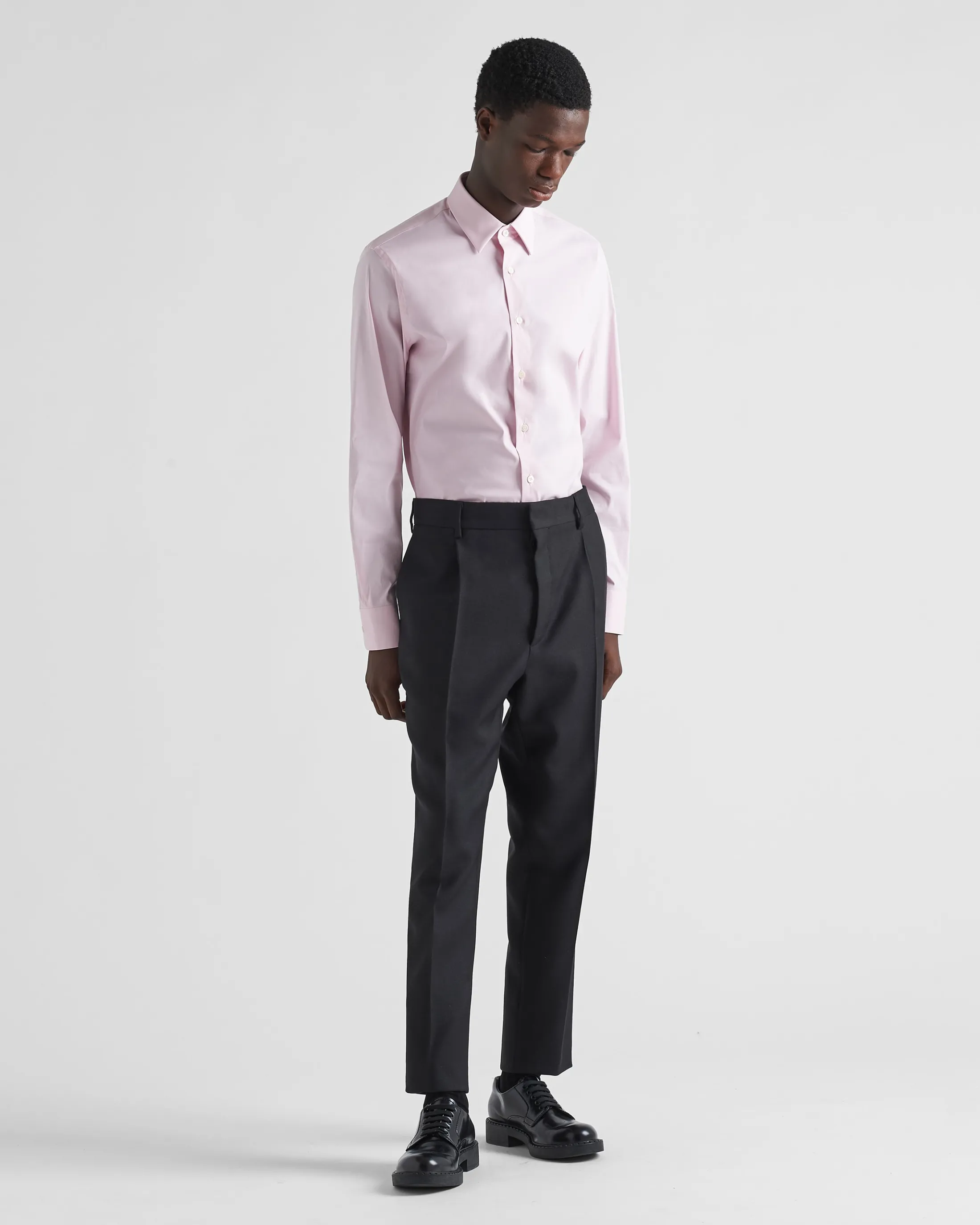 Prada Stretch cotton shirt Pink Flash Sale