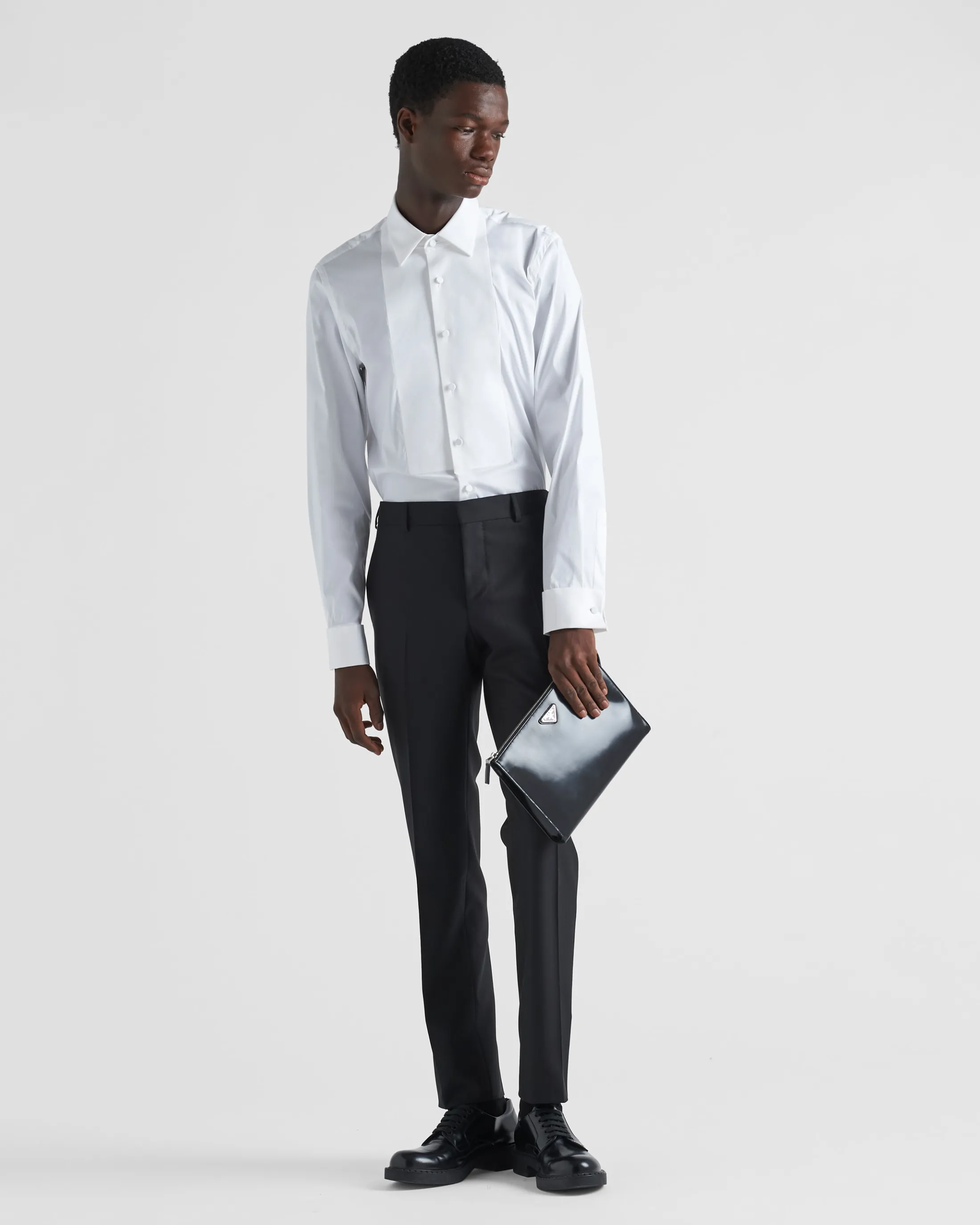 Prada Stretch cotton shirt White Discount