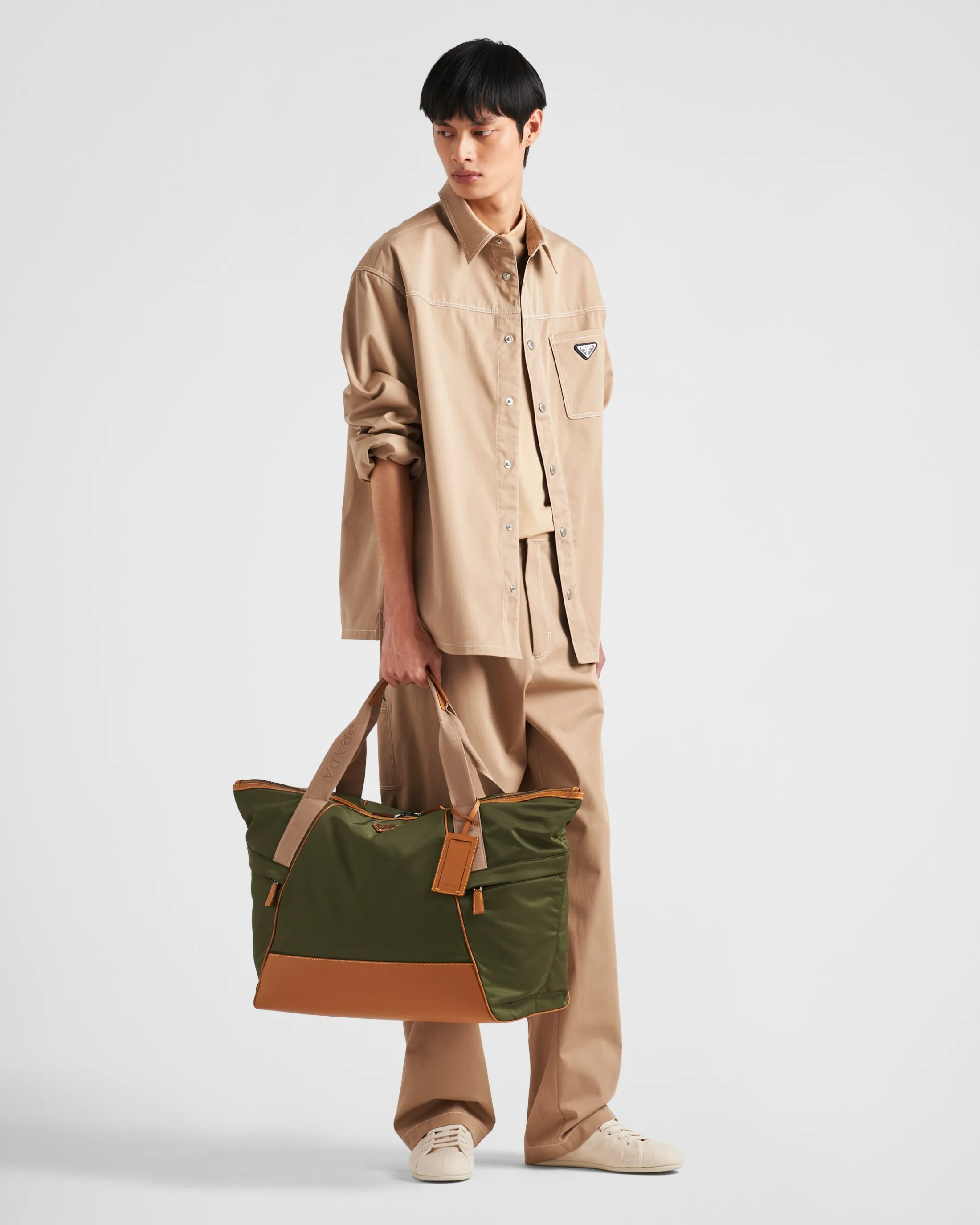 Prada Stretch cotton shirt Khaki Clearance