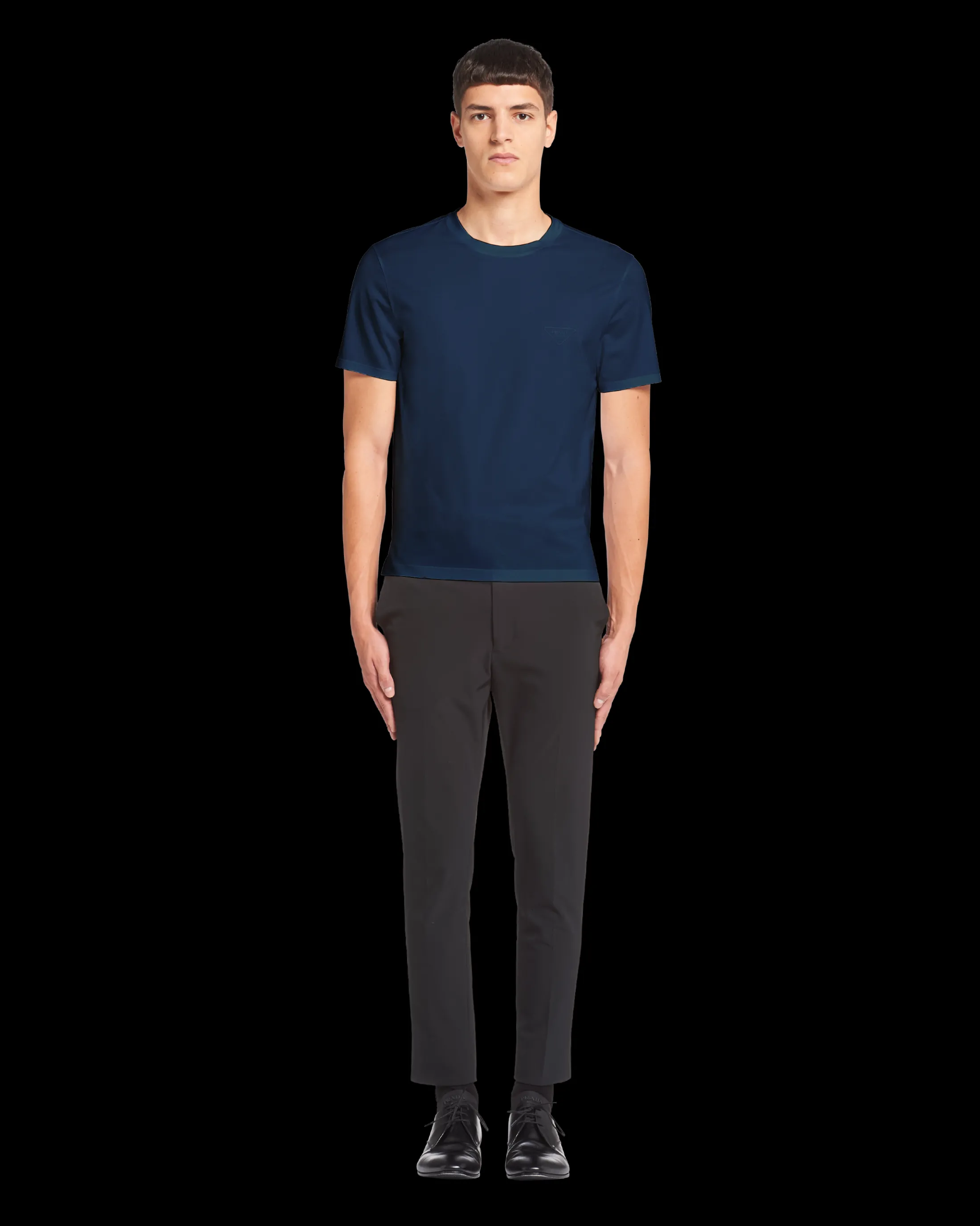 Prada Stretch cotton T-shirt Navy Sale