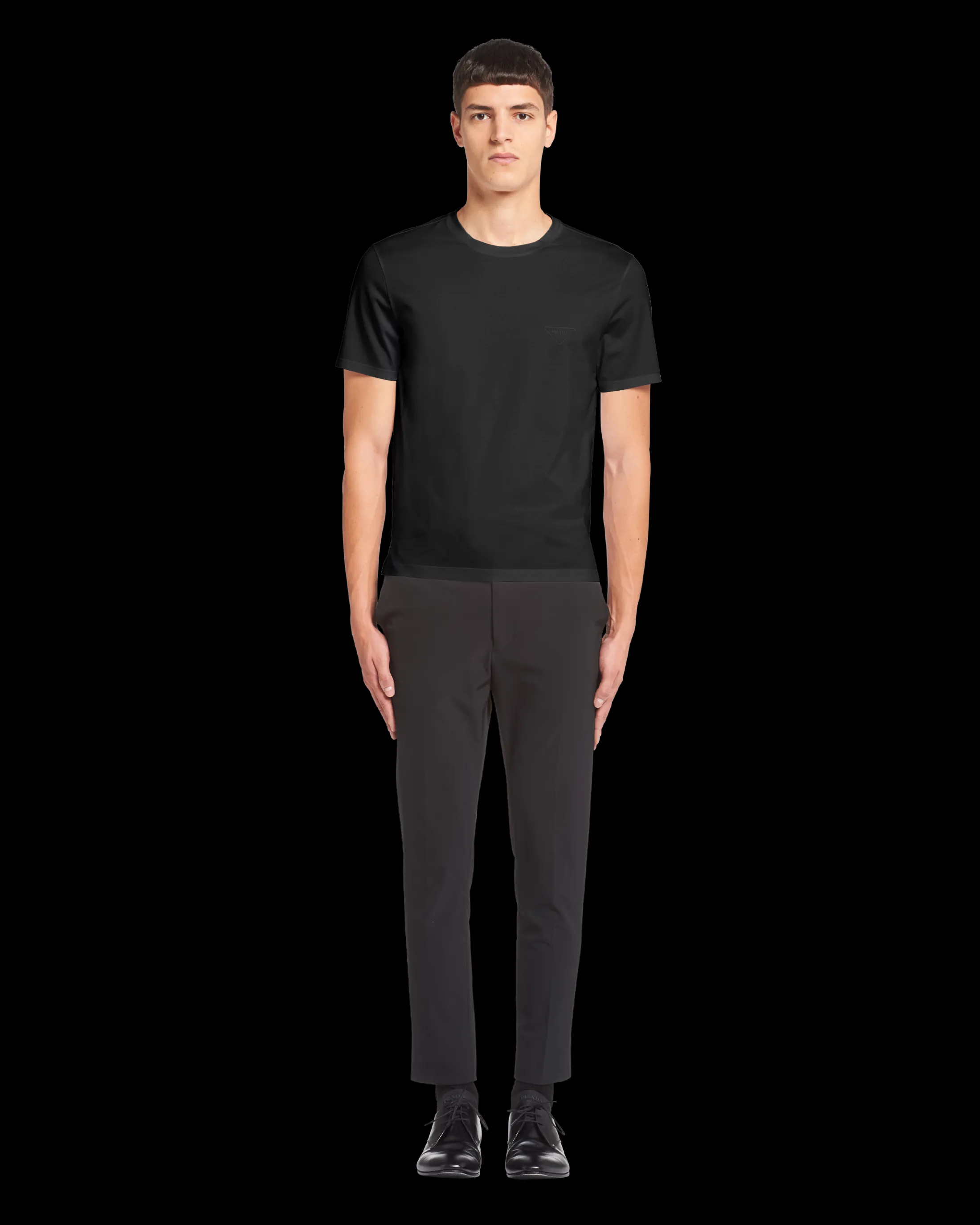 Prada Stretch cotton T-shirt Black Discount