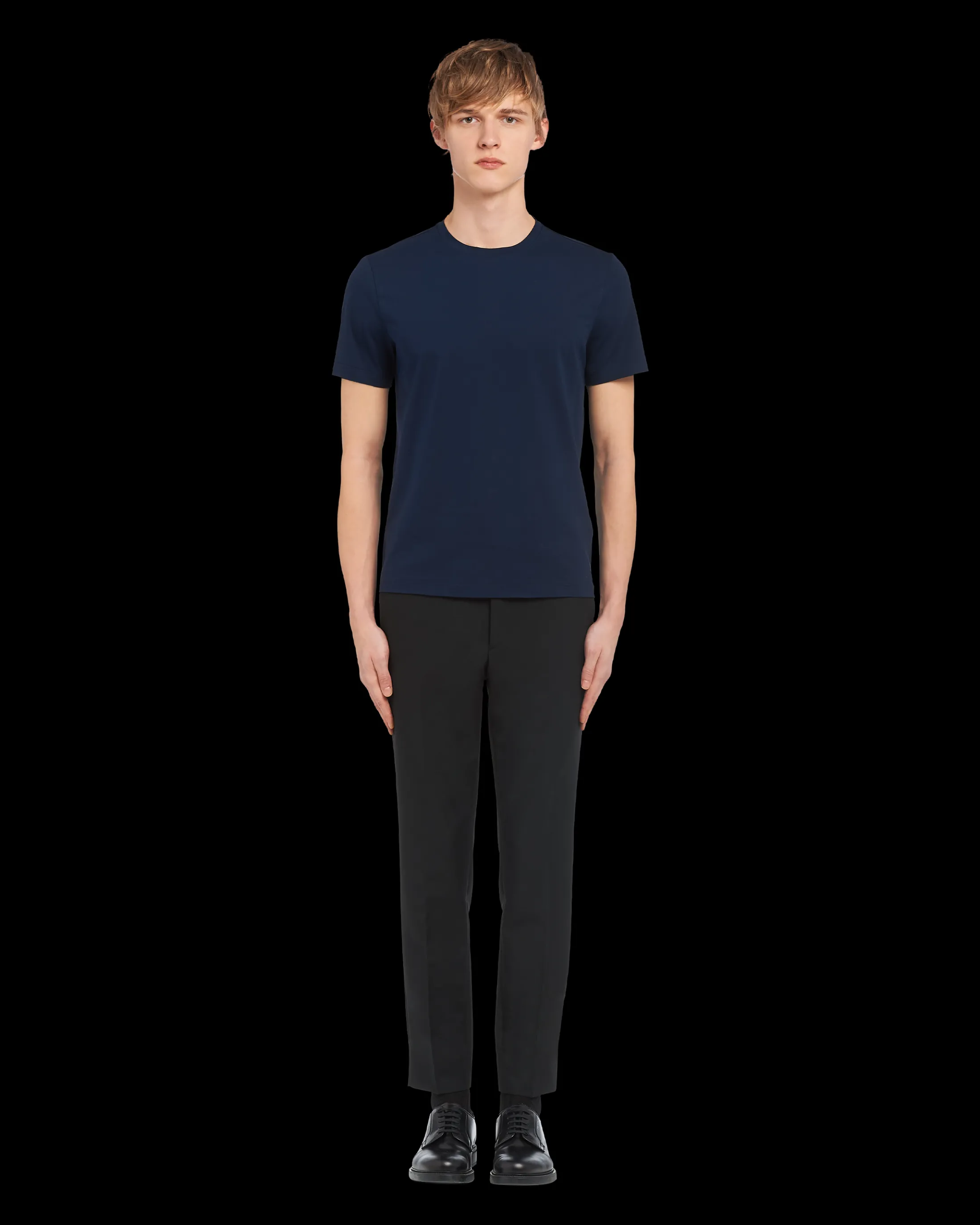 Prada Stretch cotton T-shirt Navy Best Sale