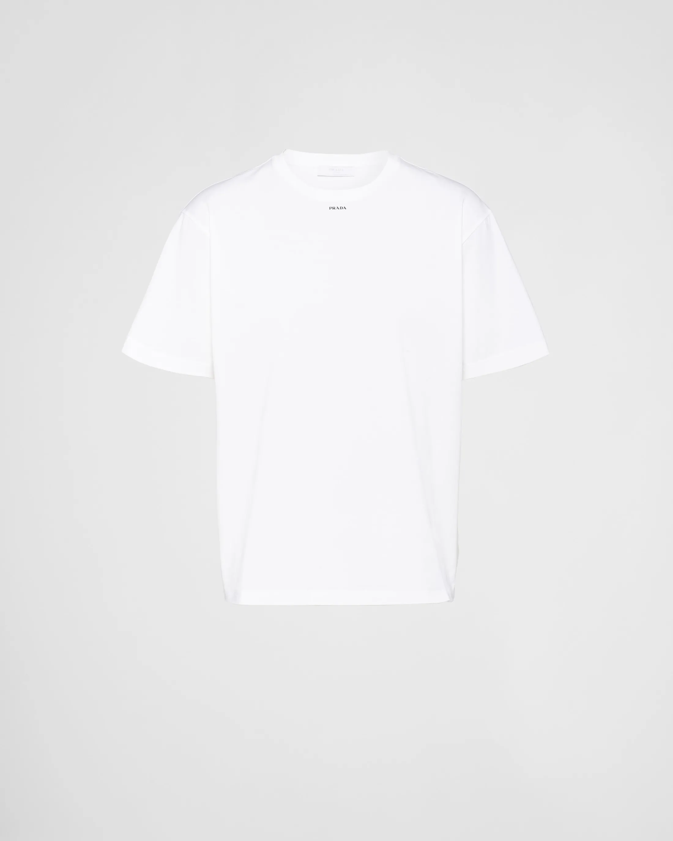 Prada Stretch cotton T-shirt with logo White Outlet