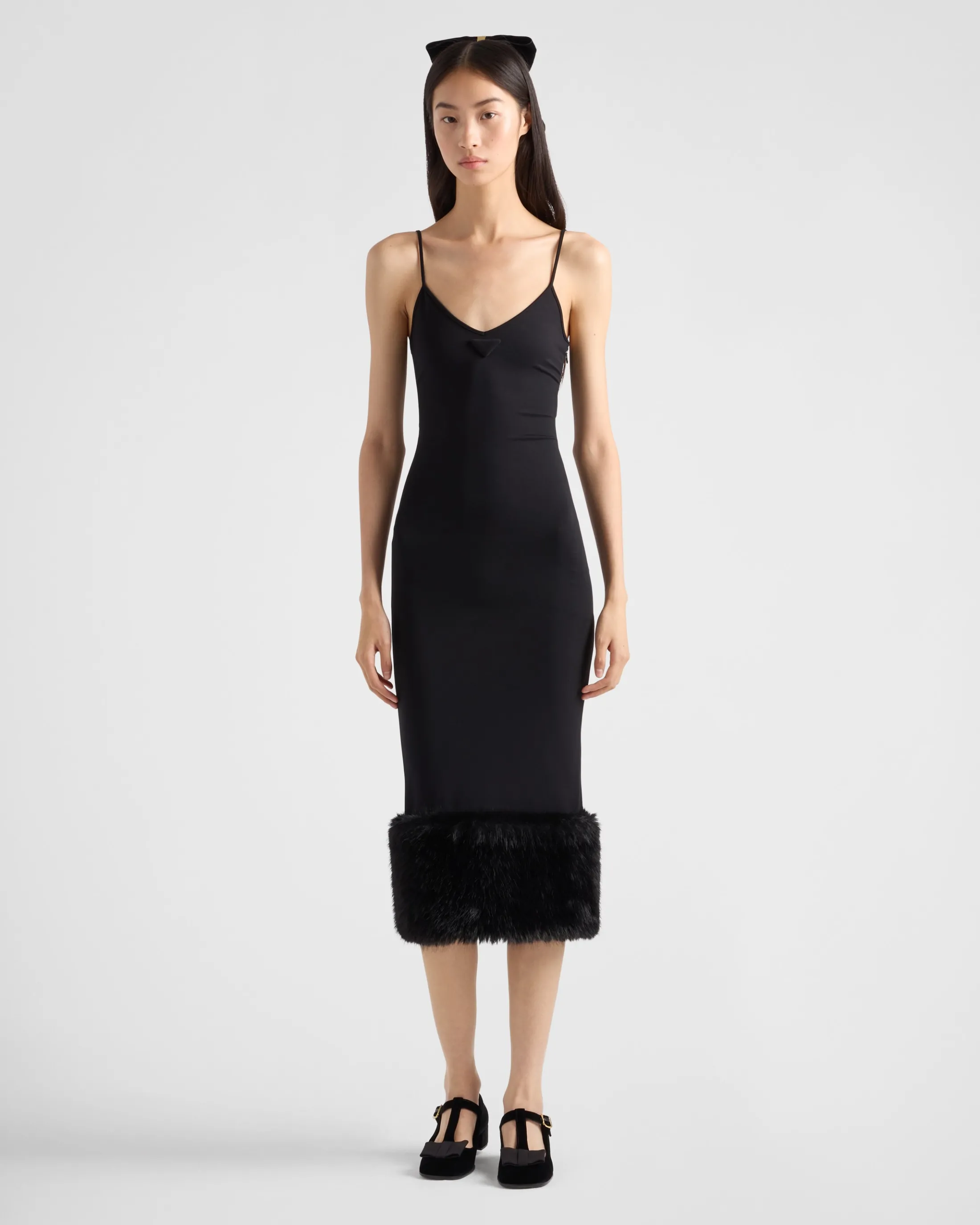 Prada Stretch jersey dress Black Best Sale