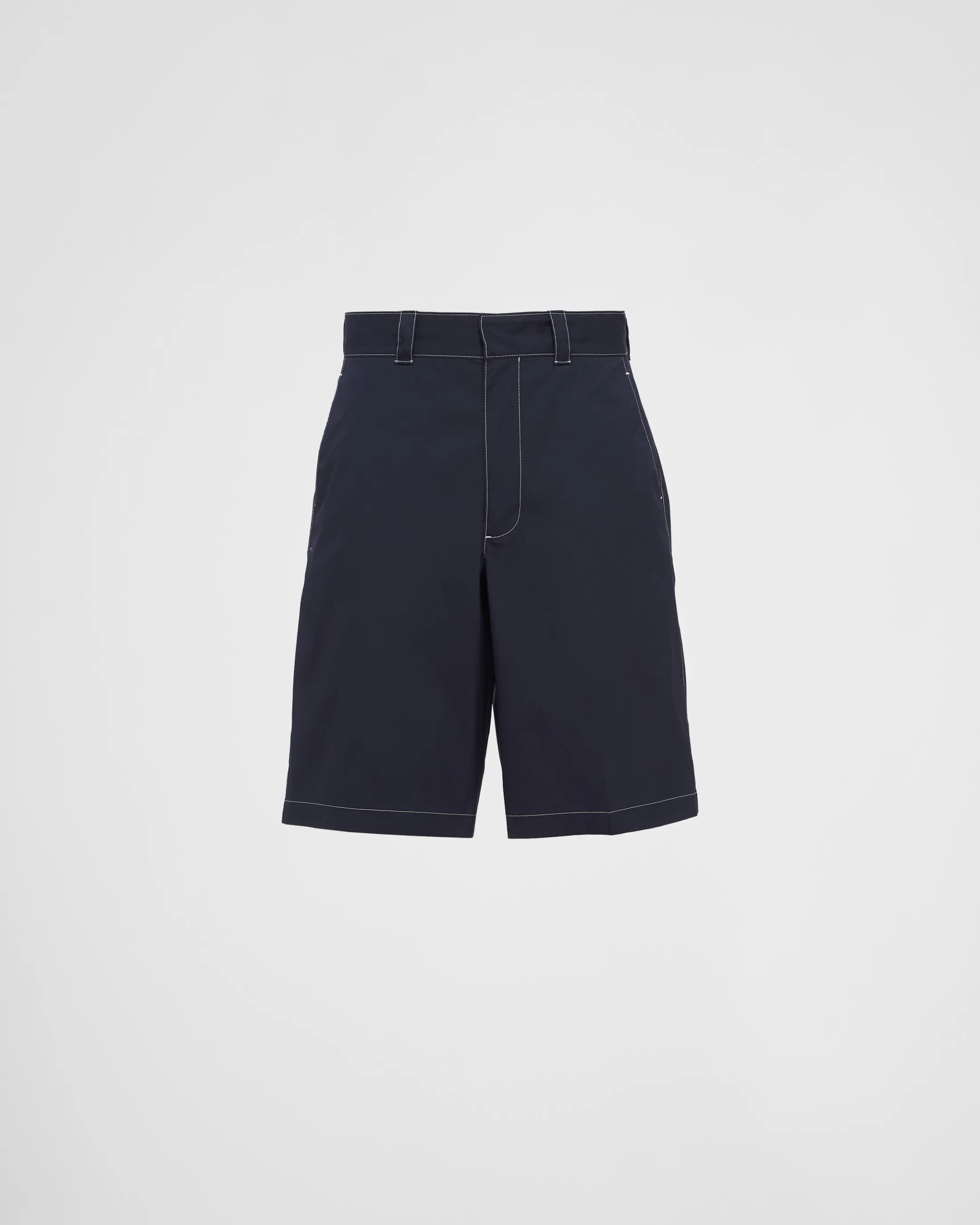 Prada Stretch poplin Bermudas Blue/limestone Cheap