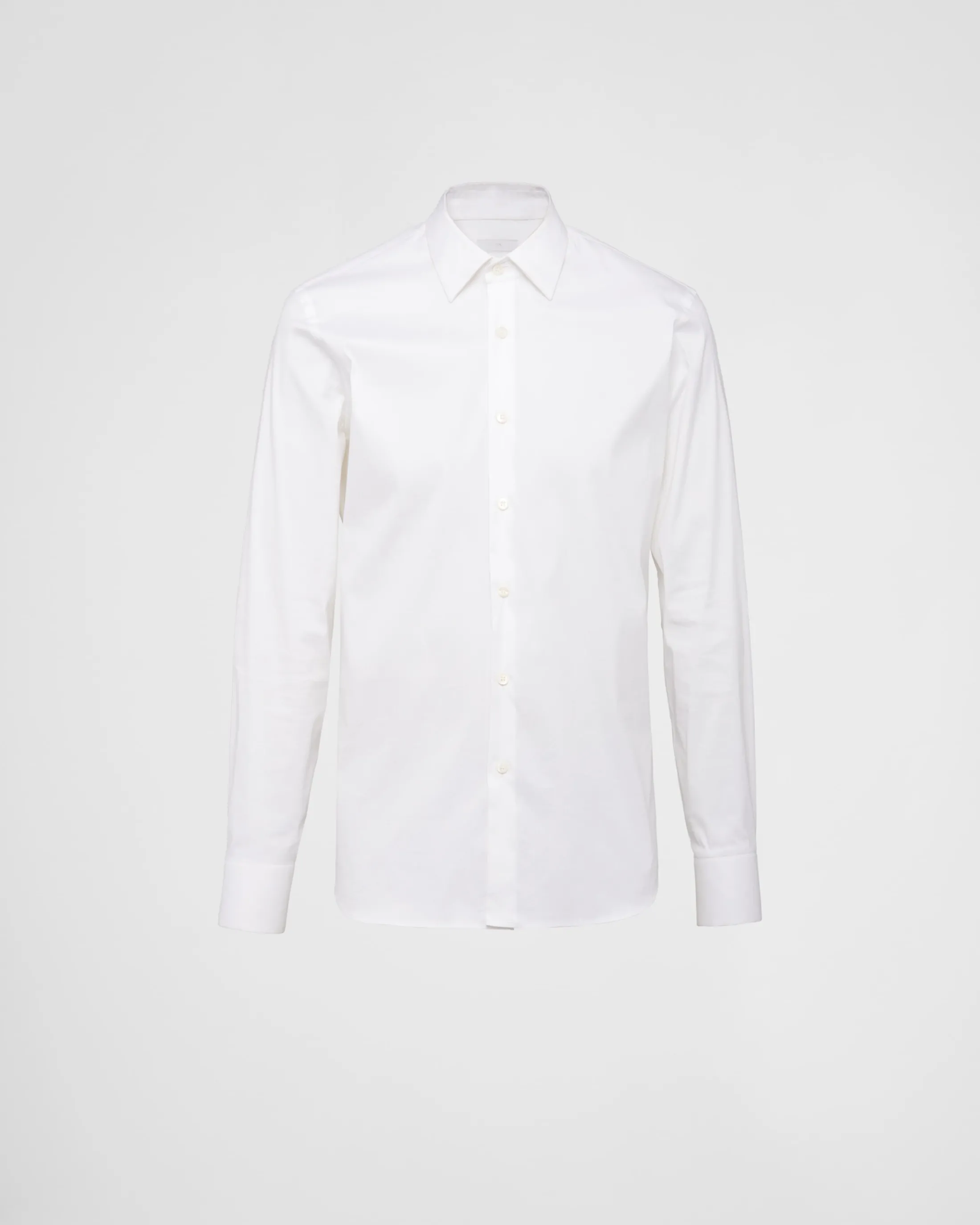 Prada Stretch Poplin Shirt White Cheap