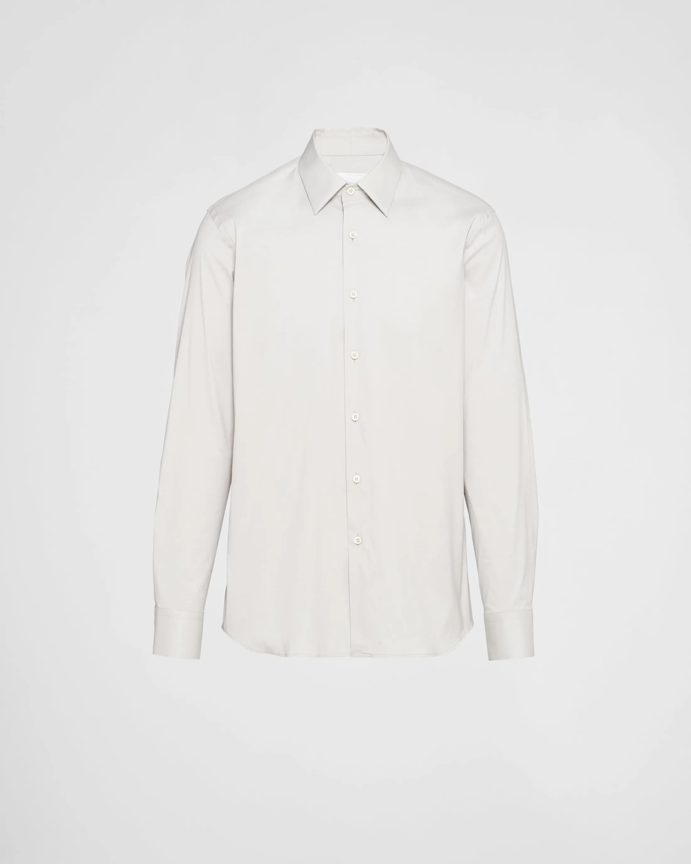 Prada Stretch Poplin Shirt Pearlgray Discount