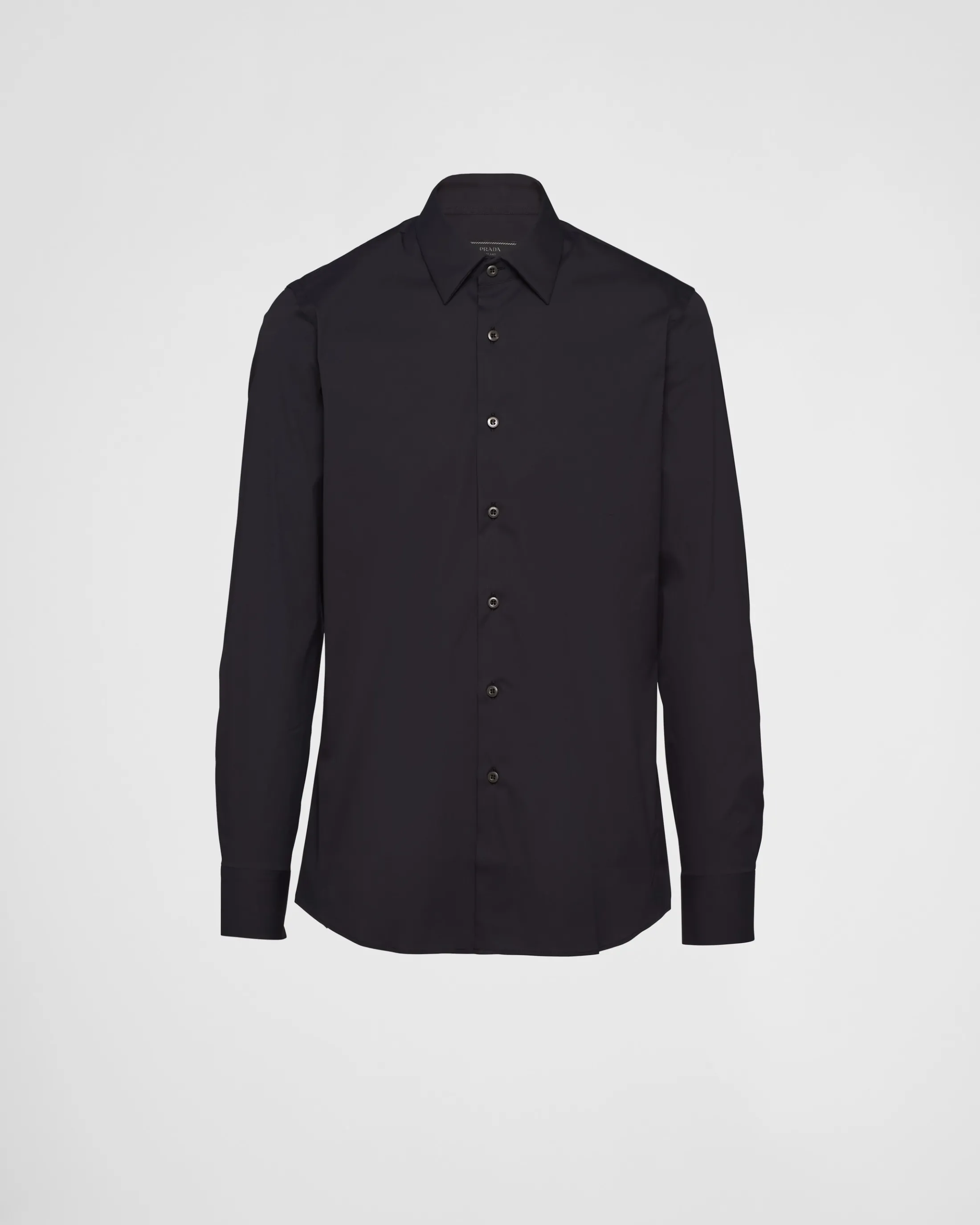 Prada Stretch Poplin Shirt Black Discount