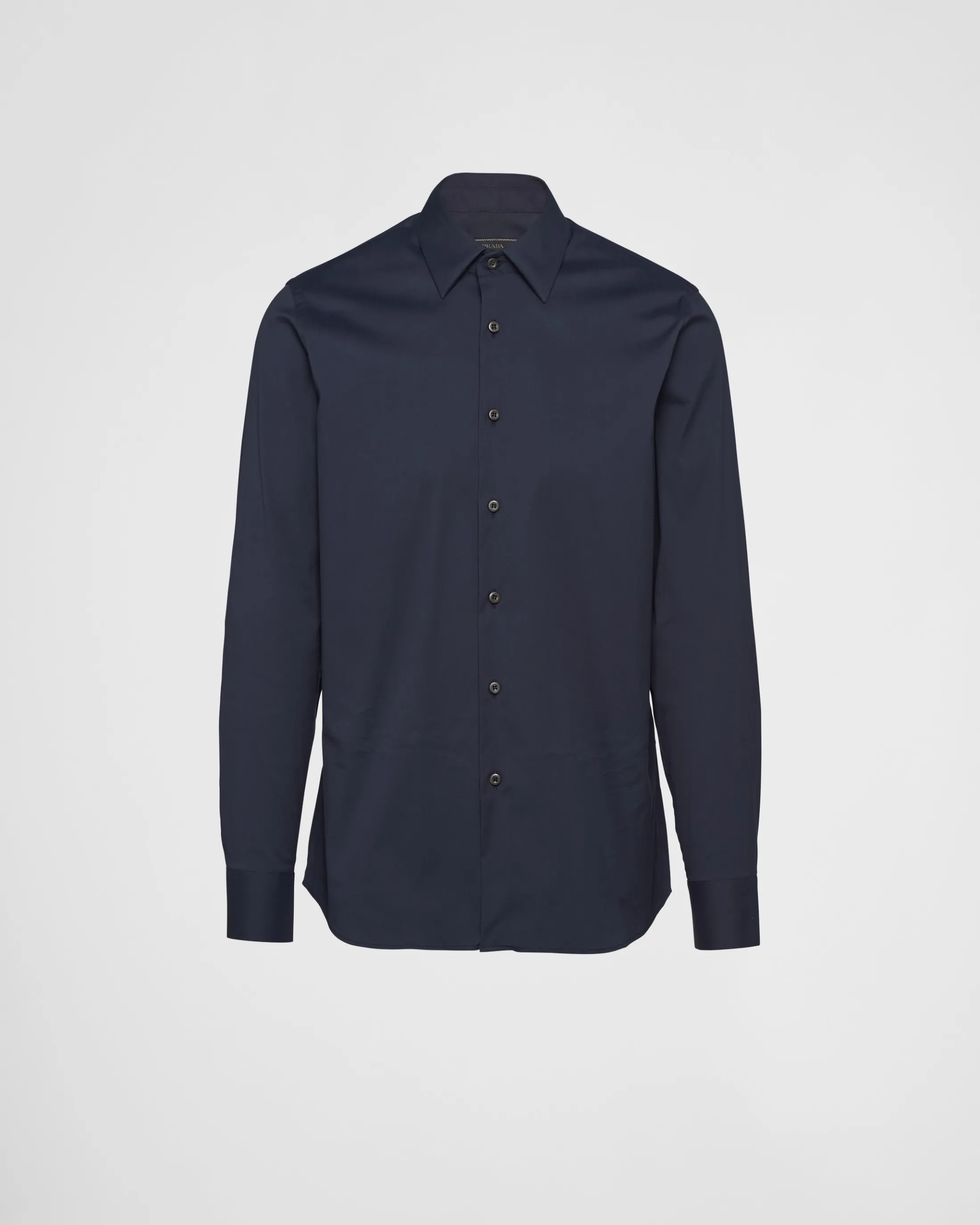 Prada Stretch Poplin Shirt Navy Discount