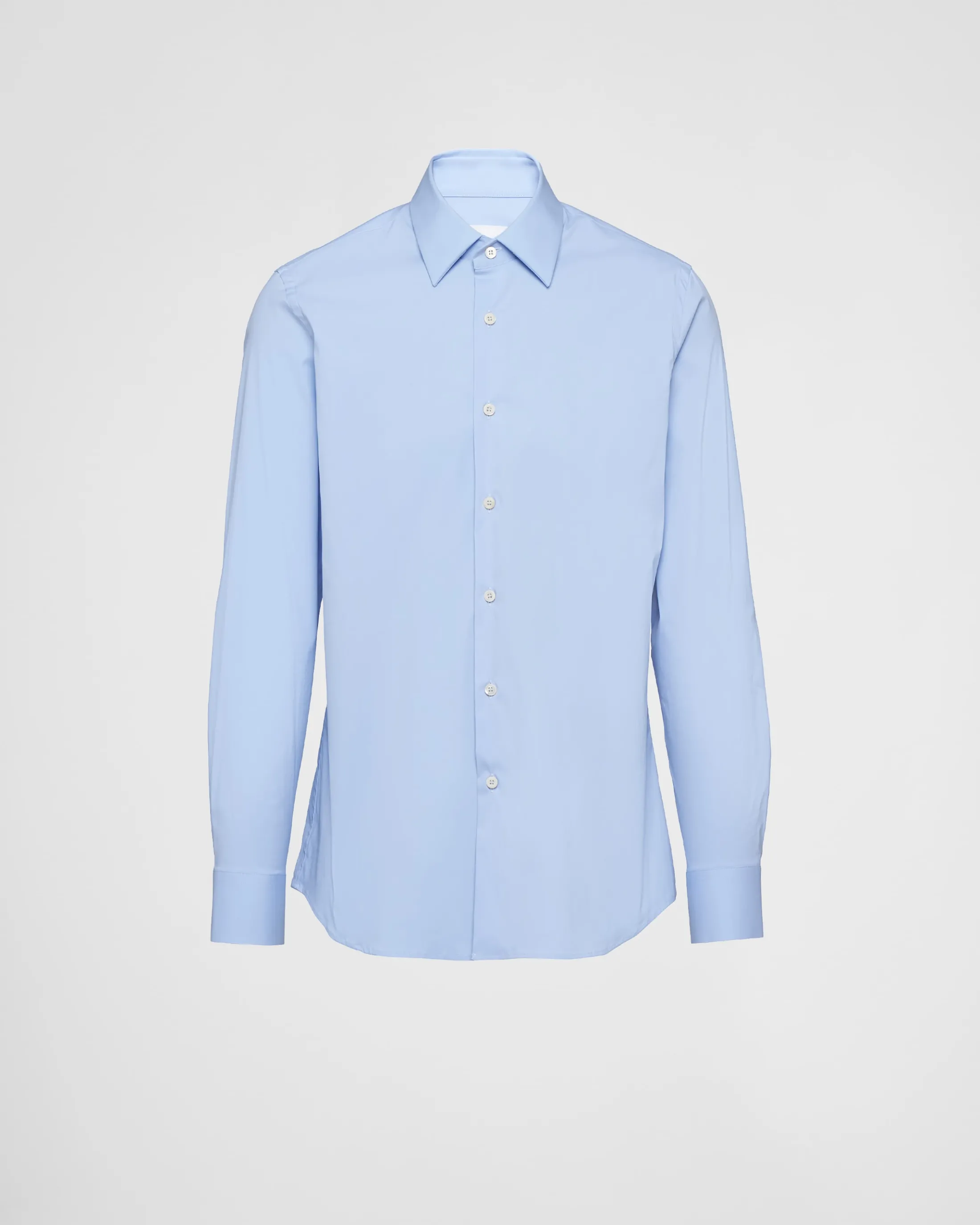 Prada Stretch Poplin Shirt Skyblue Clearance