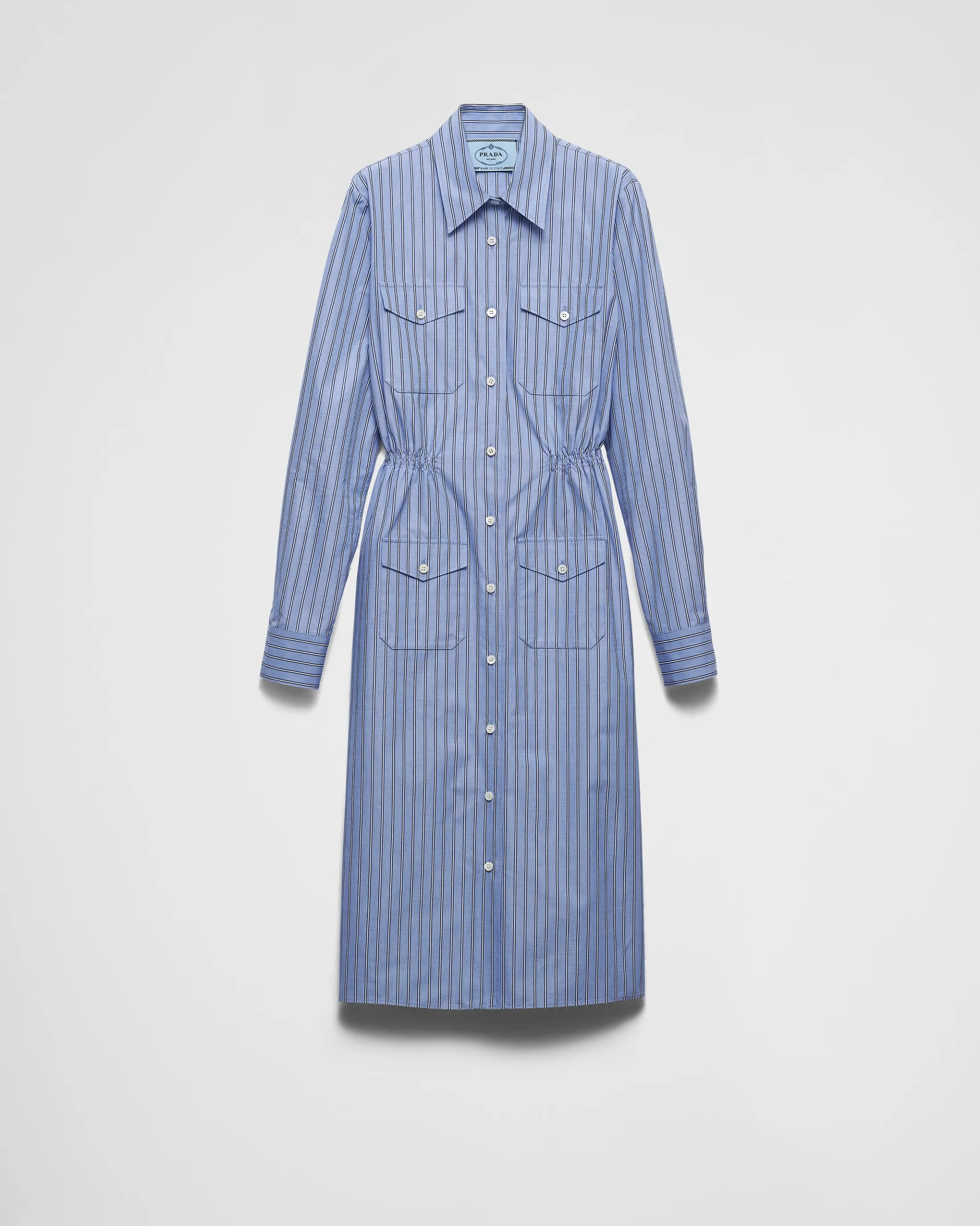 Prada Striped chambray dress Navy Best Sale