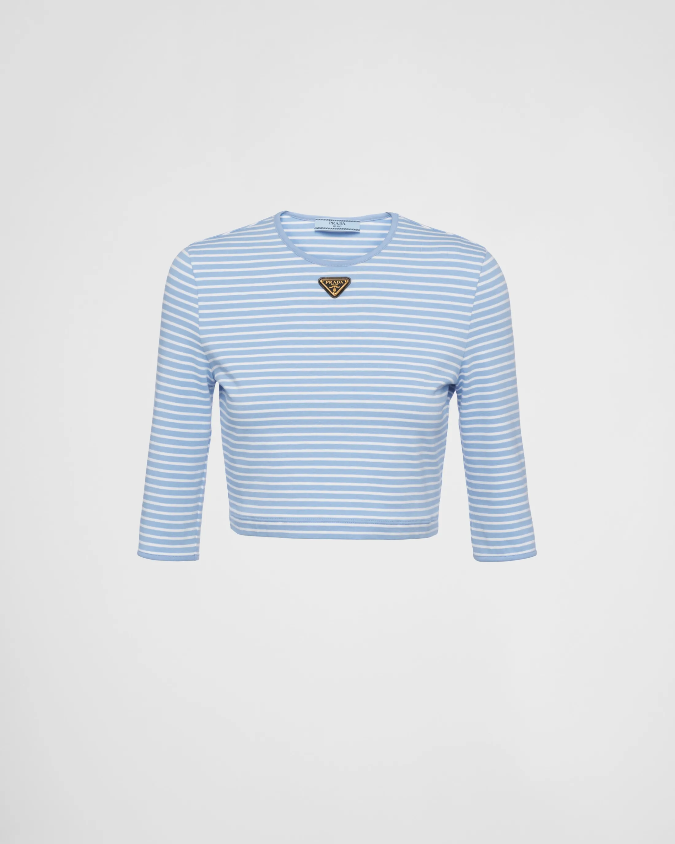 Prada Striped jersey top Skyblue/white New