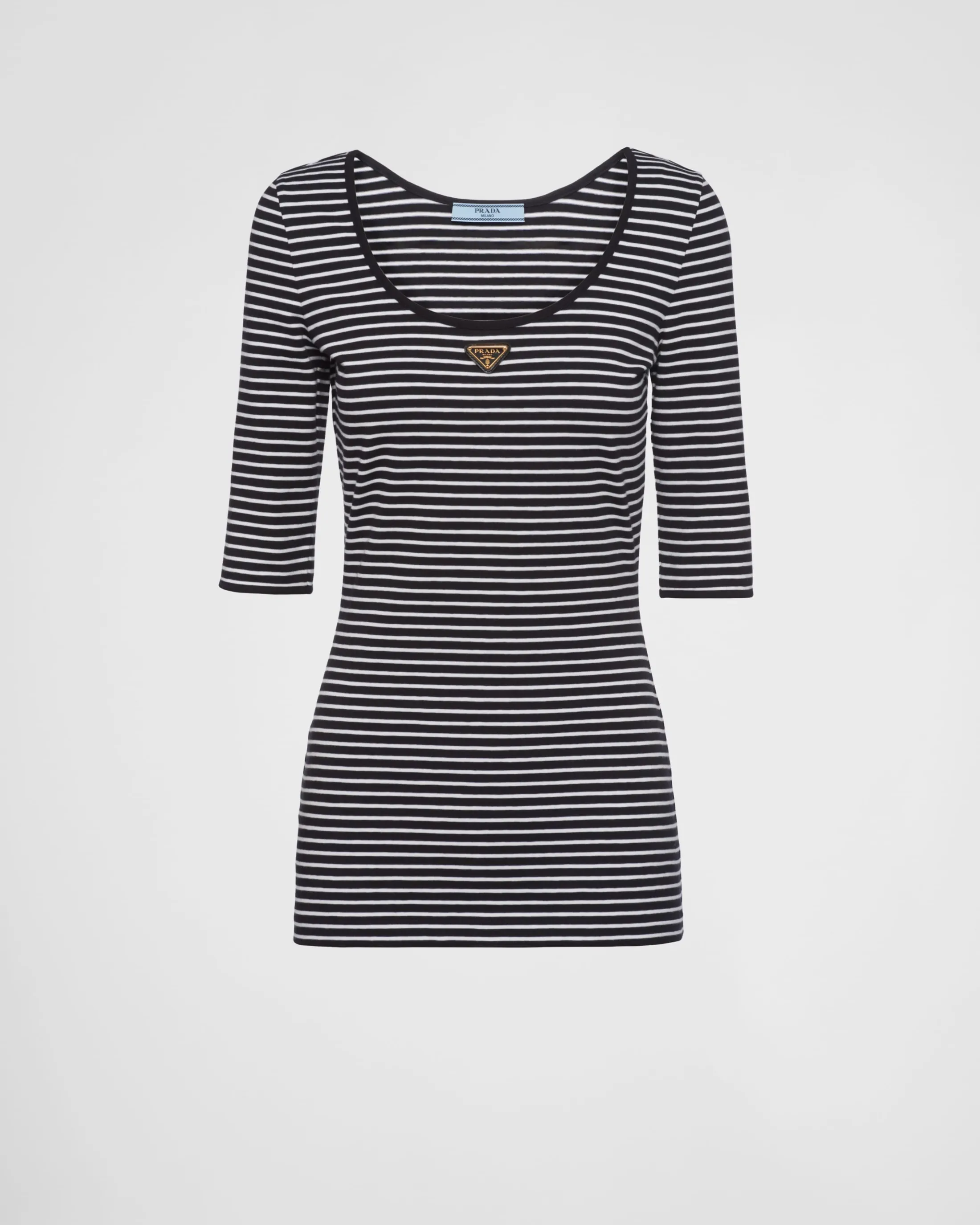 Prada Striped jersey top Black/white Online