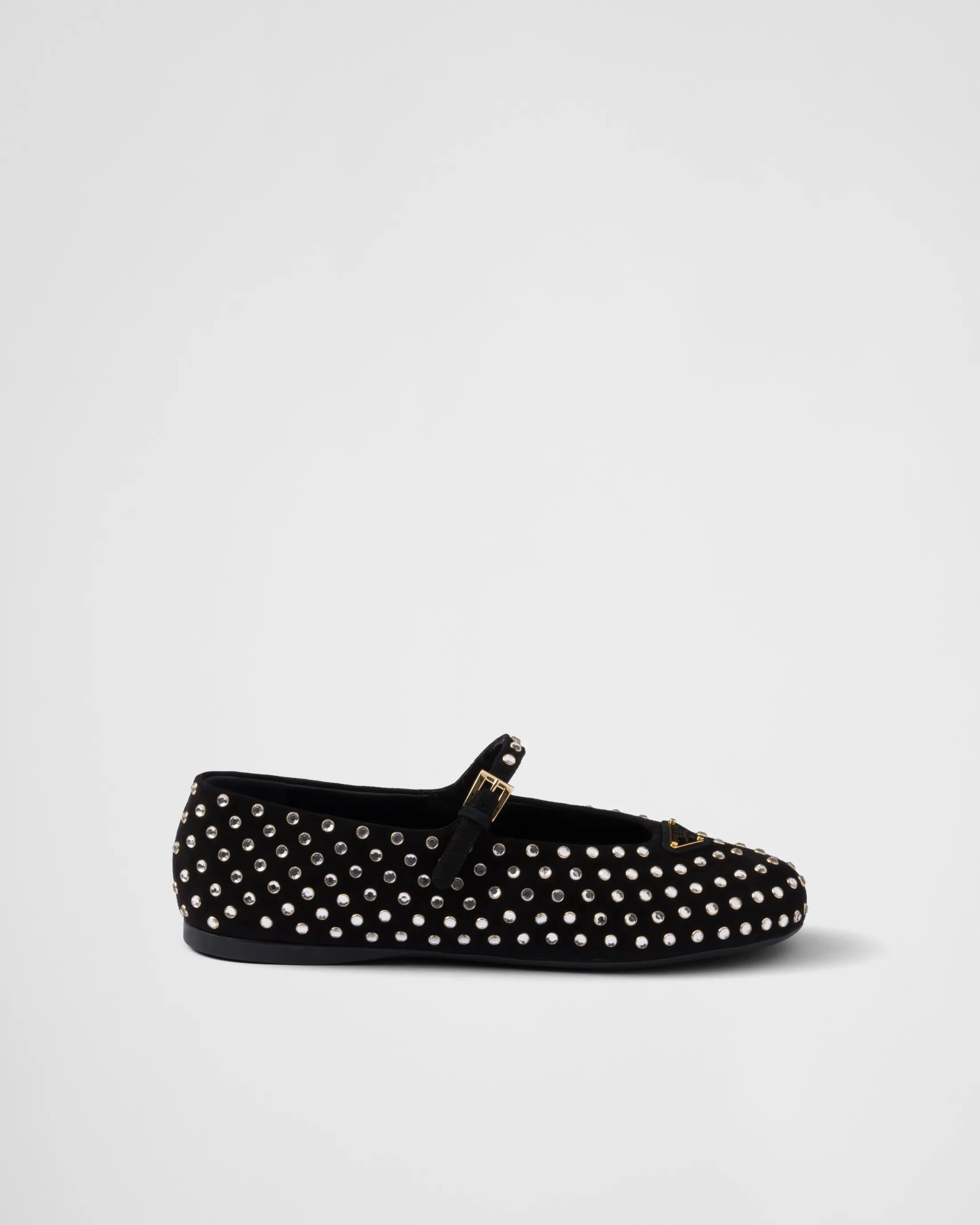 Prada Suede ballerinas with crystals Black Hot