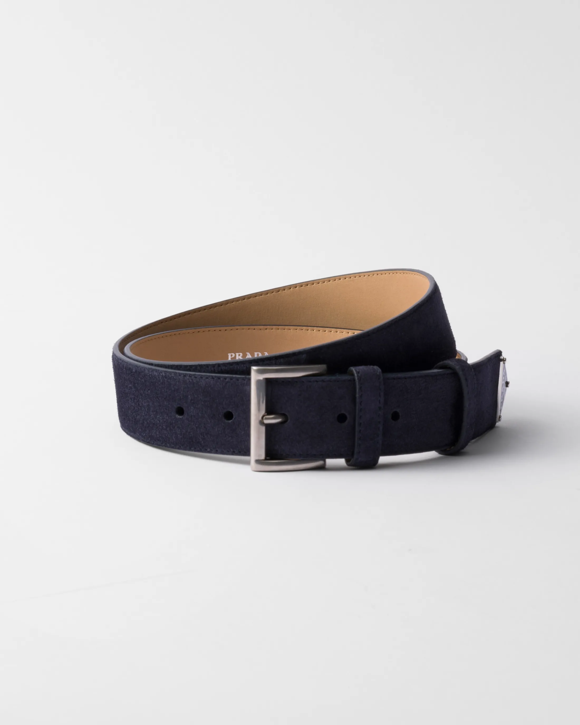 Prada Suede belt Navy Cheap