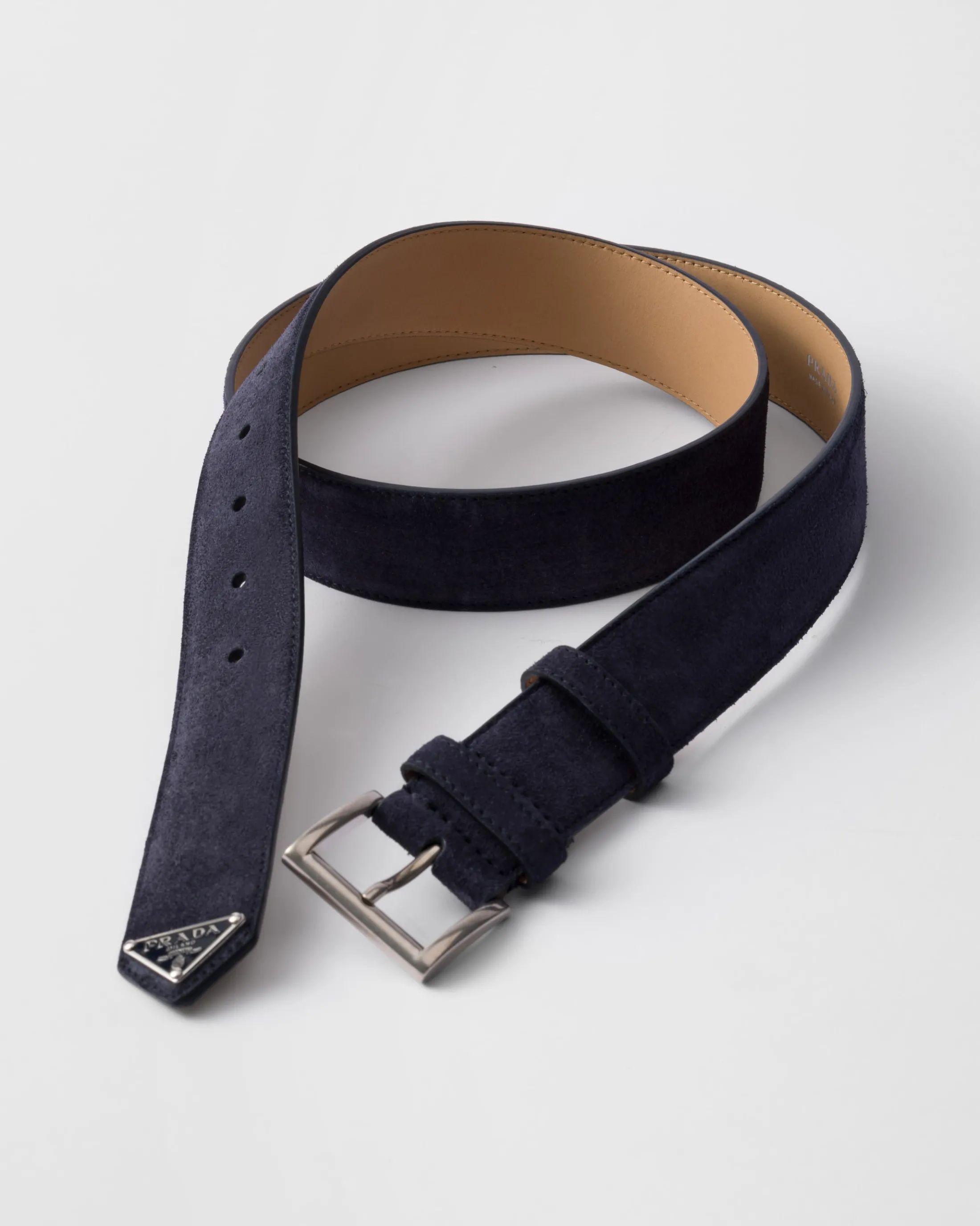 Prada Suede belt Navy Cheap