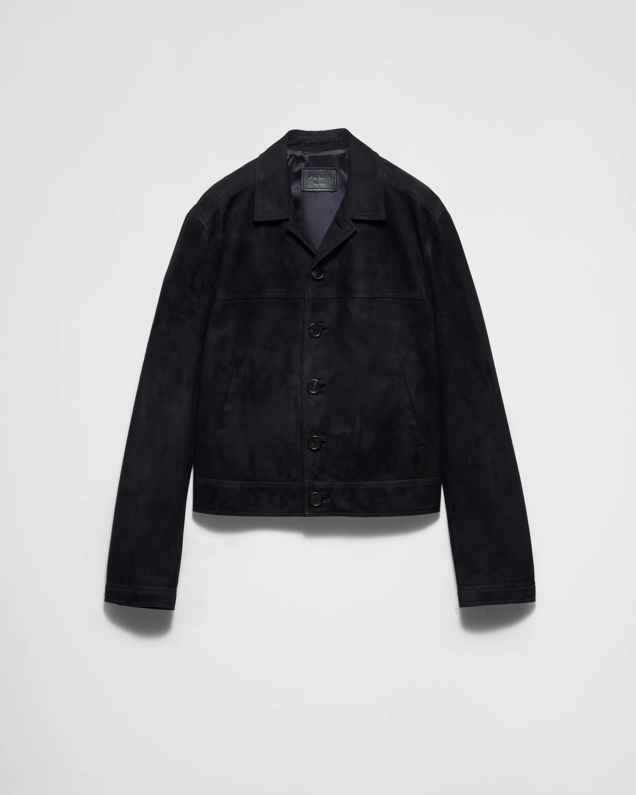 Prada Suede blouson jacket Navy Sale