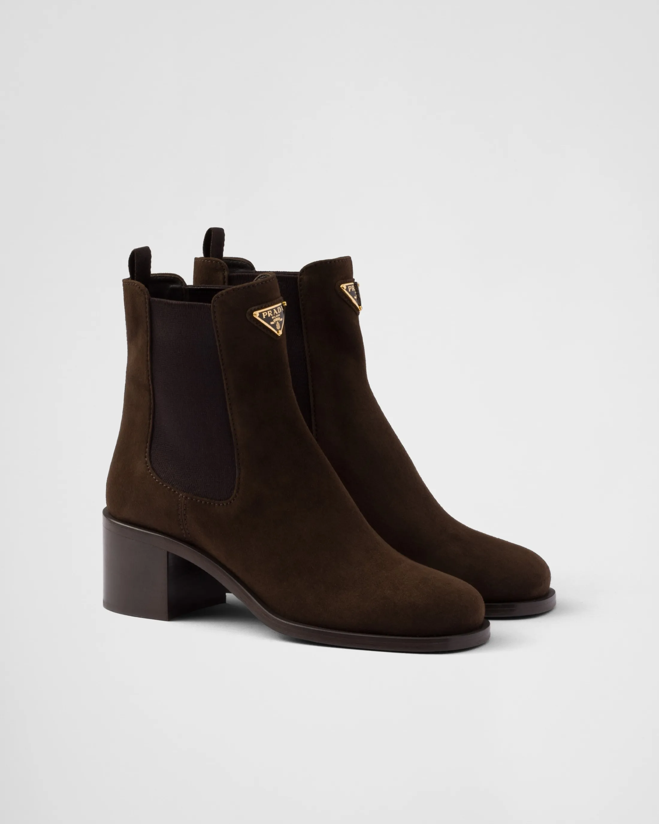 Prada Suede booties Darkbrown New