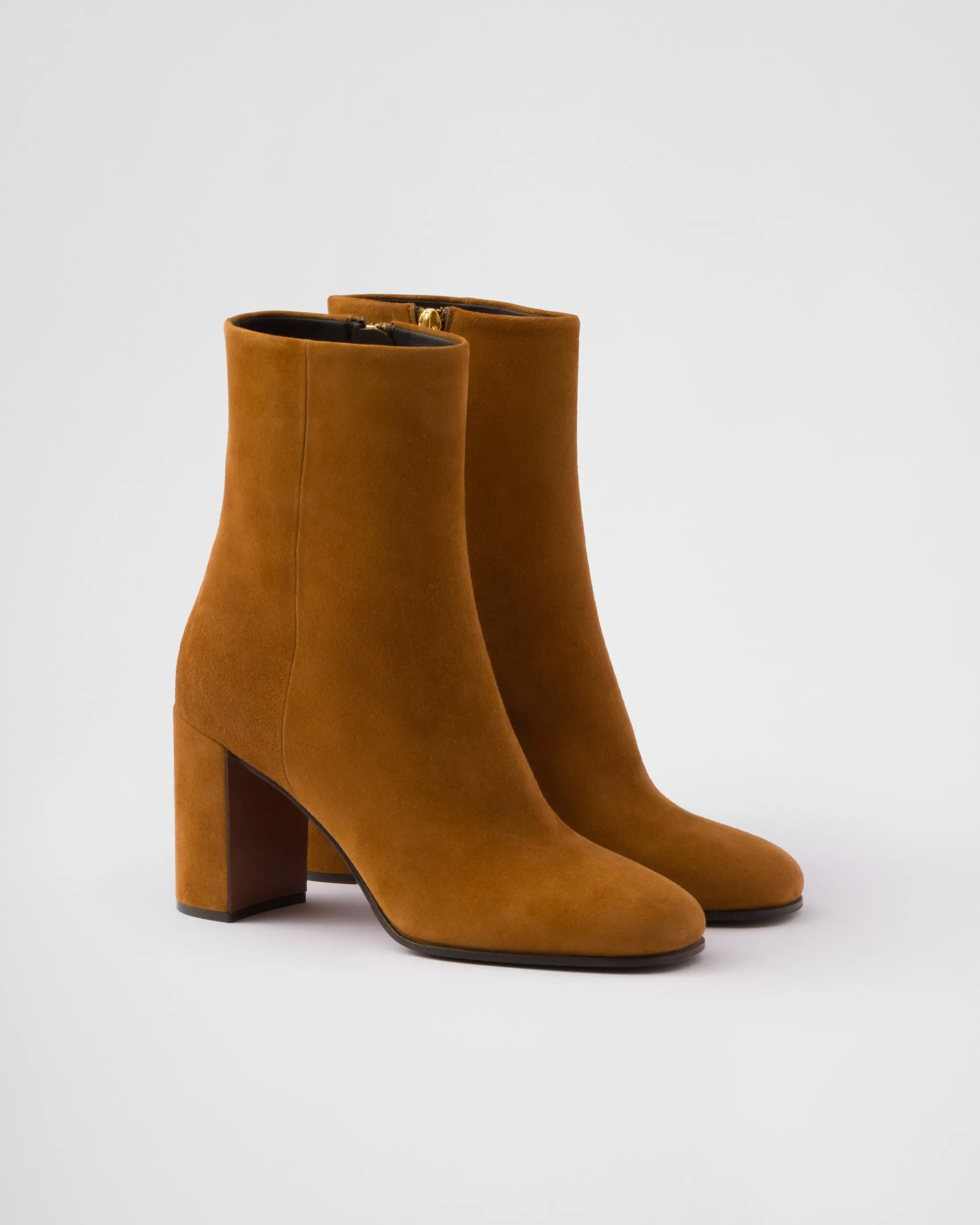 Prada Suede booties Cognac Cheap