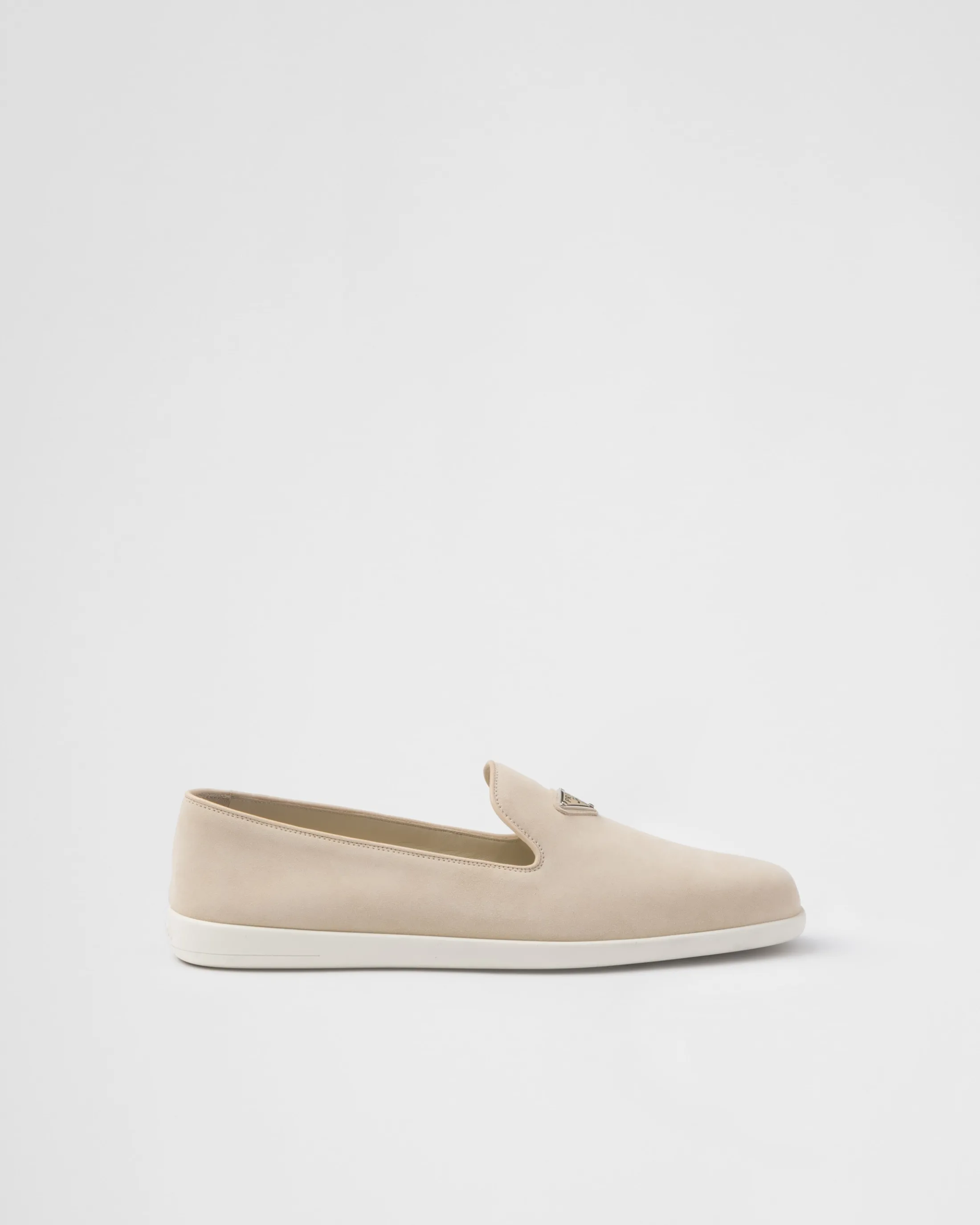 Prada Suede calf leather slip-ons Desertbeige Cheap