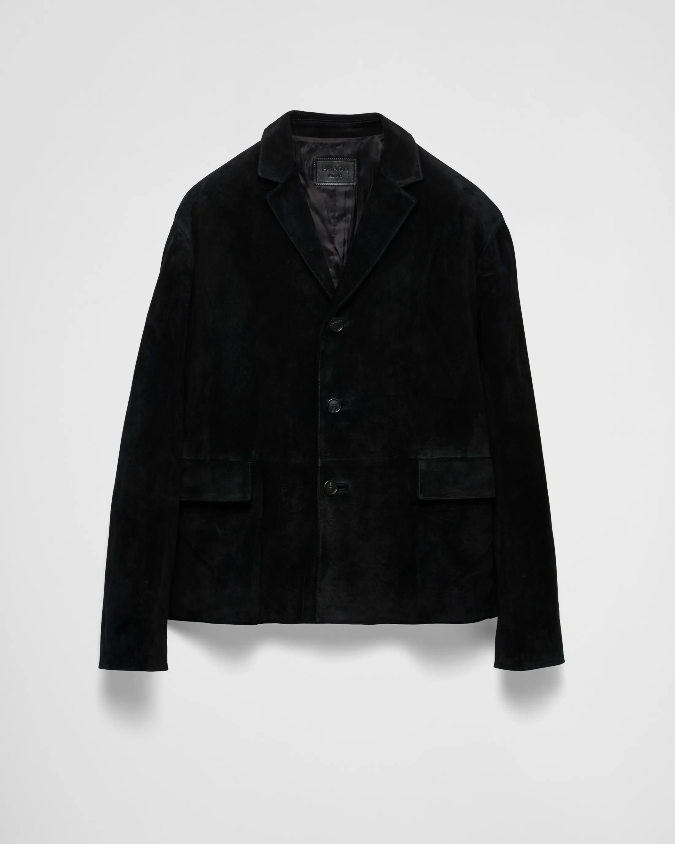 Prada Suede calfskin jacket Black Flash Sale