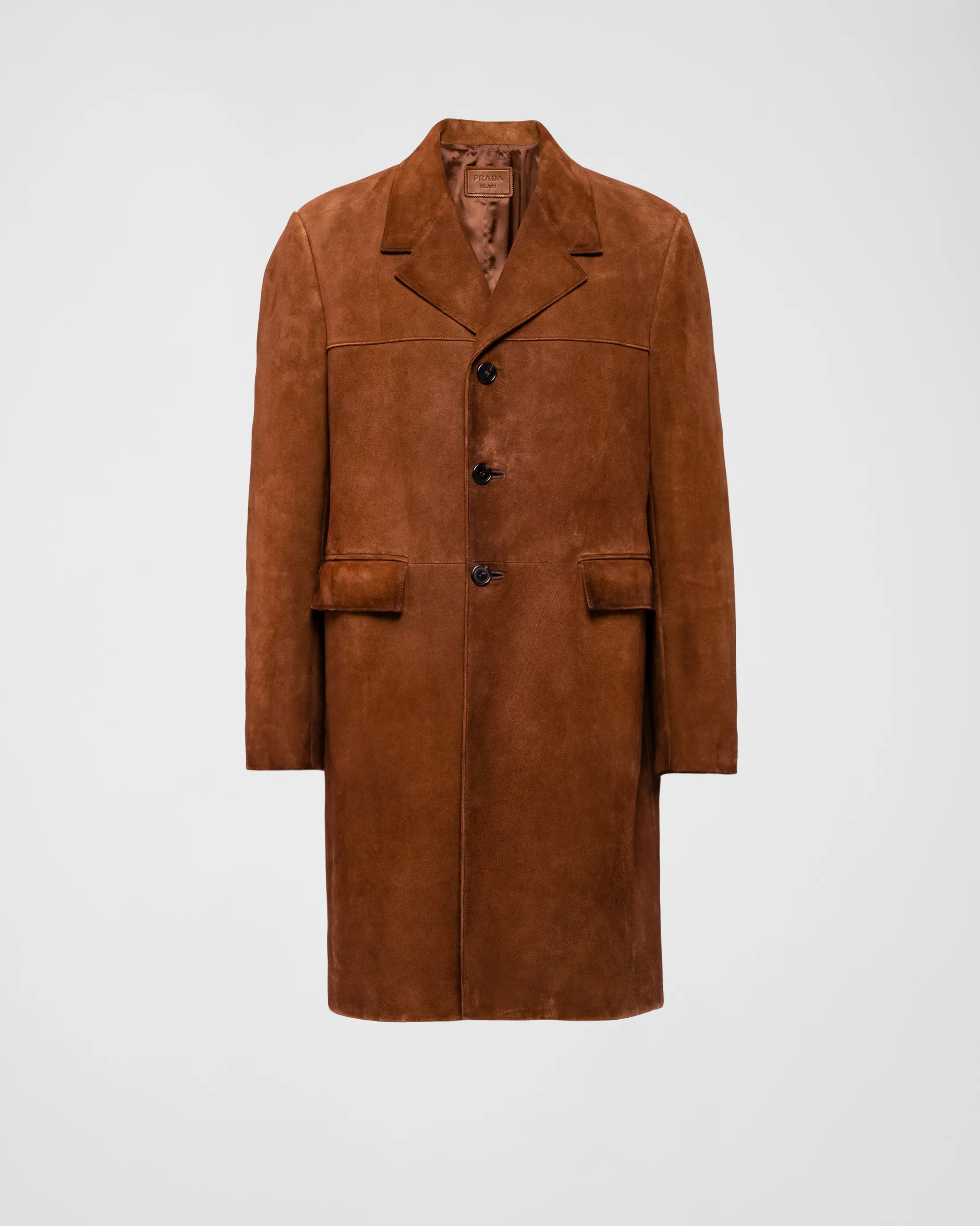 Prada Suede coat Oak Clearance