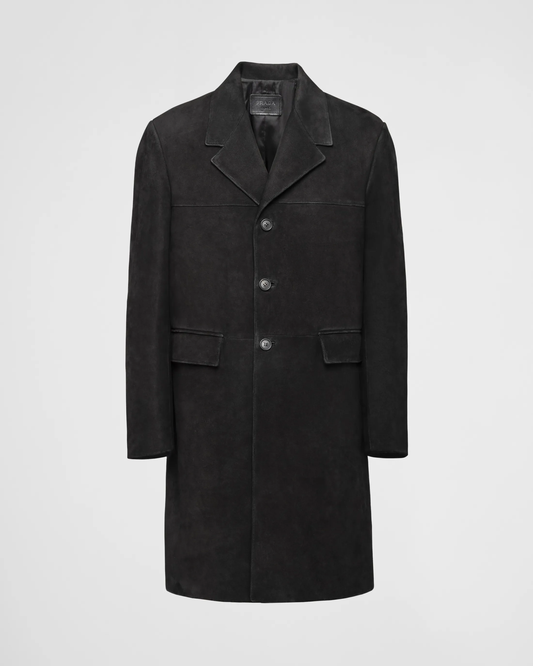 Prada Suede coat Black Cheap