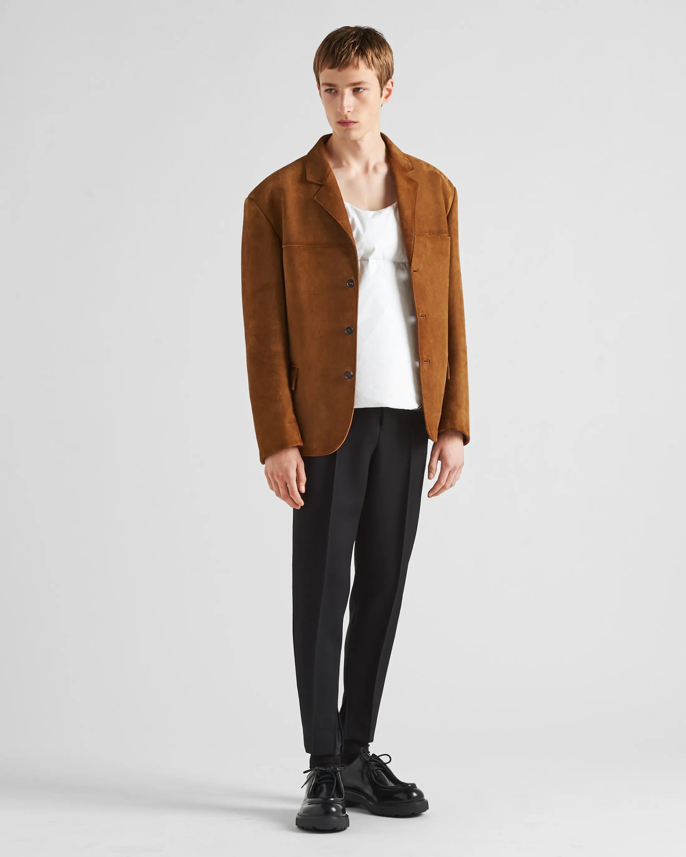 Prada Suede jacket Tobacco Sale